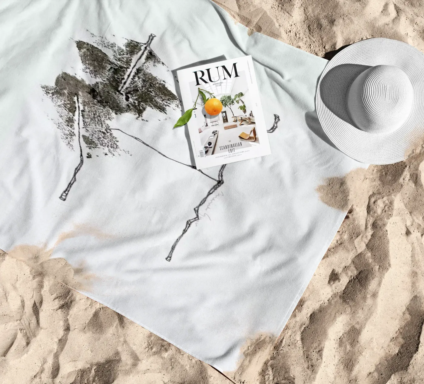 H beach towel by Marina Guiu