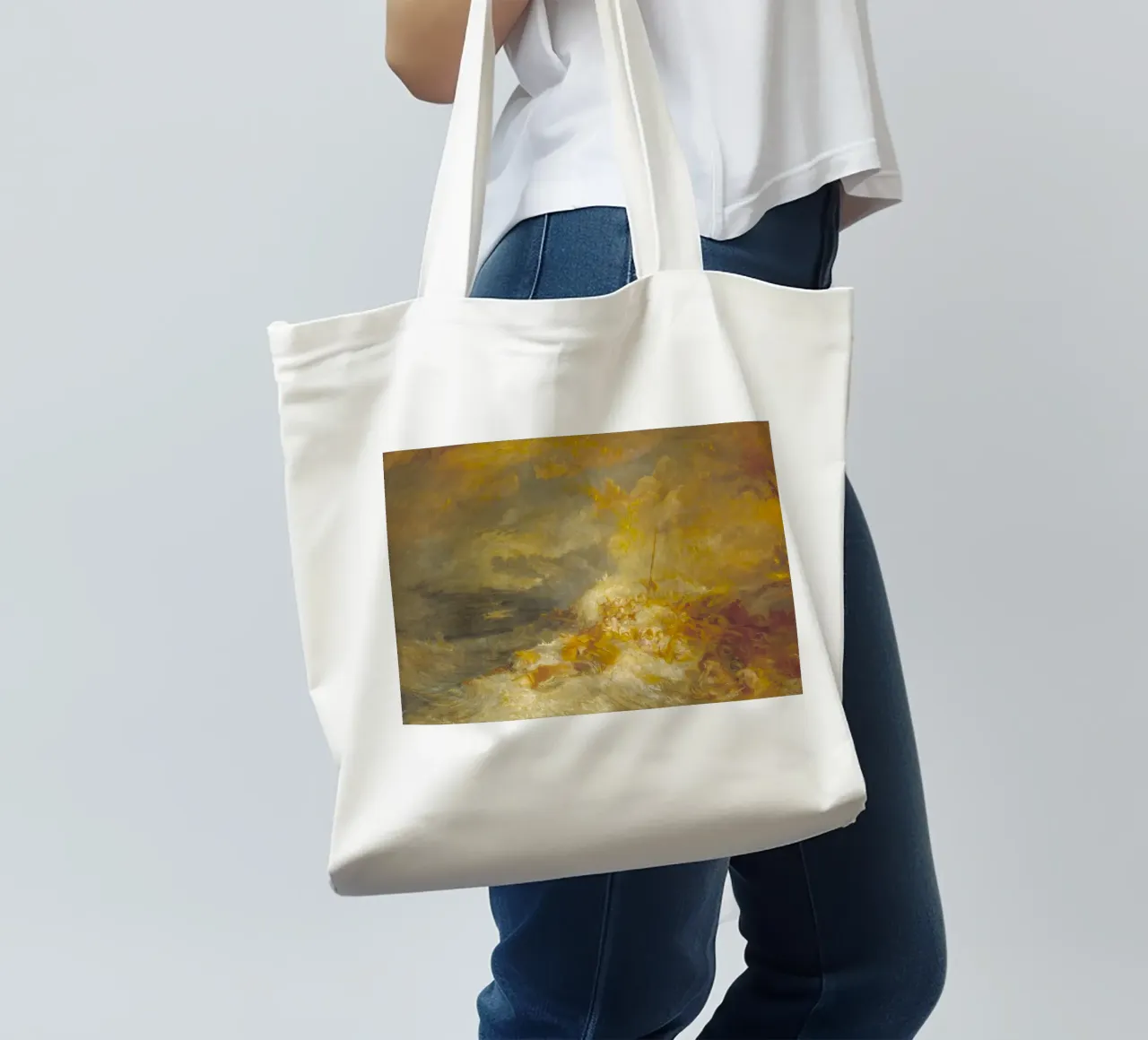 Joseph Mallord William Turner - Un disastro in mare borsa in juta da Timeless Artworks
