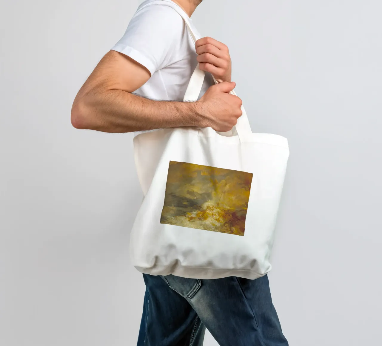 Joseph Mallord William Turner - Un disastro in mare borsa in juta da Timeless Artworks