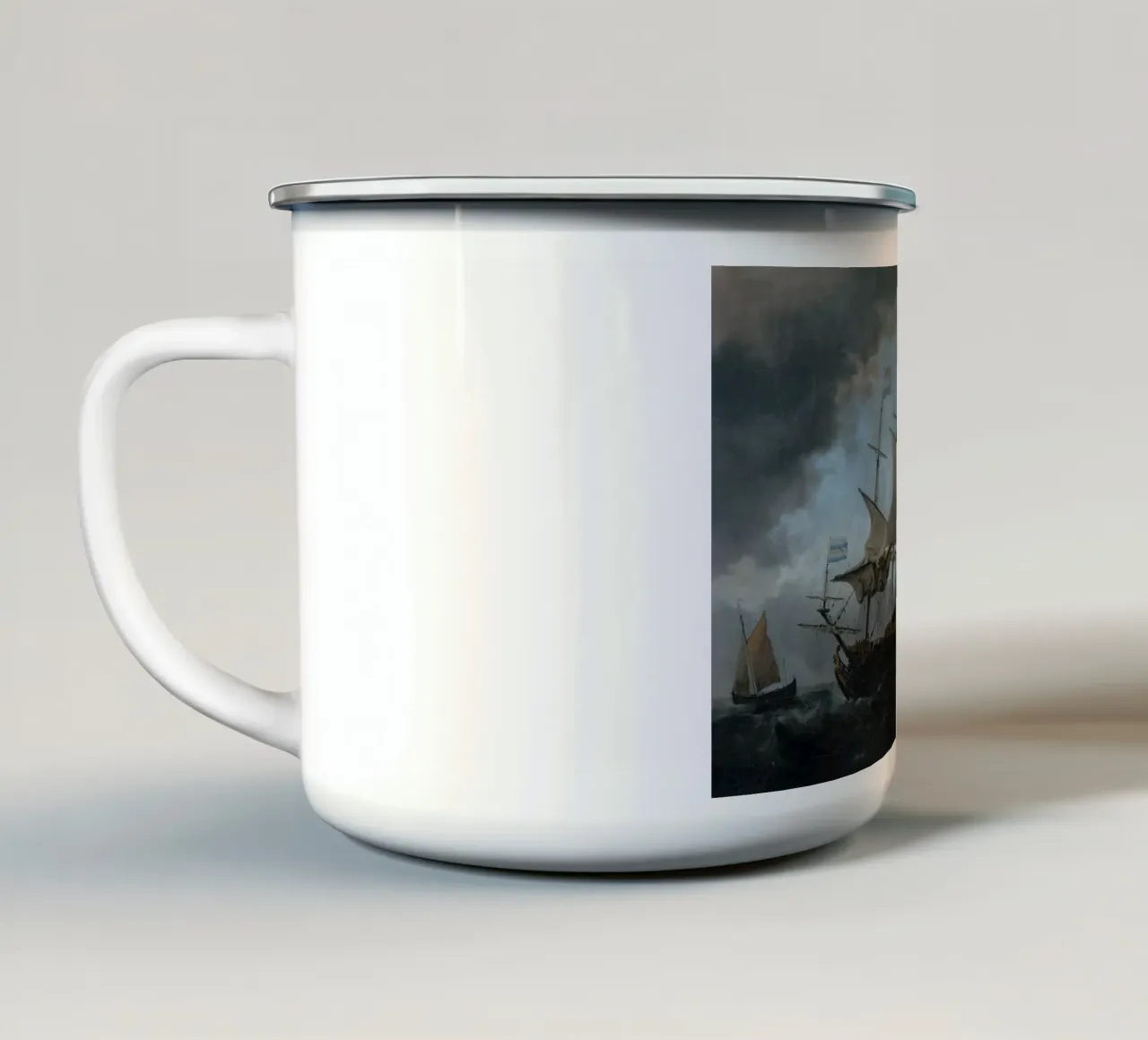 Willem van de Velde - La flotta olandese in assemblaggio tazza in smalto da Timeless Artworks