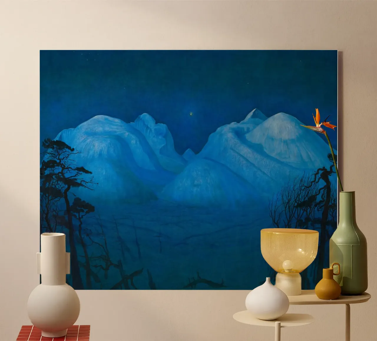 Harald Sohlberg - Notte d'inverno in montagna, (1914) plexiglass da Timeless Artworks