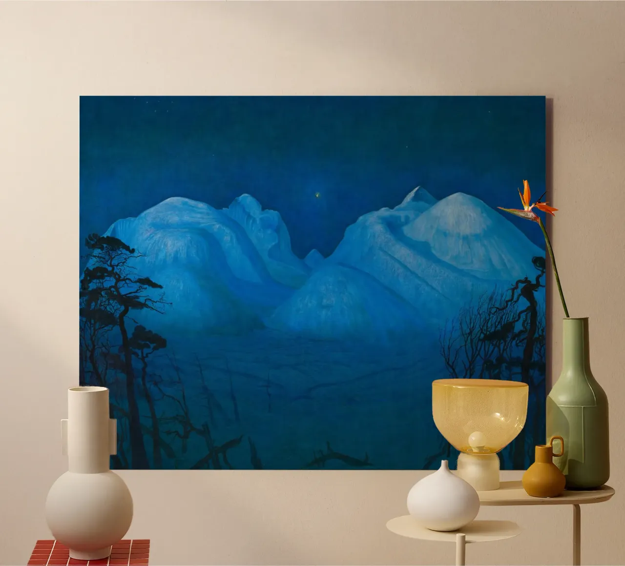 Harald Sohlberg - Notte d'inverno in montagna, (1914) alluminio dibond da Timeless Artworks