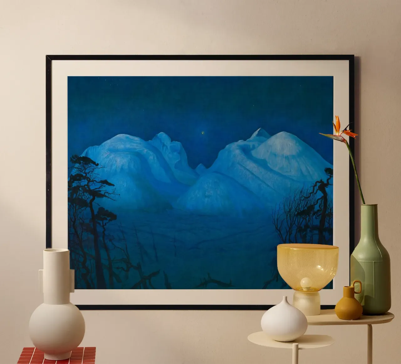 Harald Sohlberg - Notte d'inverno in montagna, (1914) carta hahnemühle da Timeless Artworks