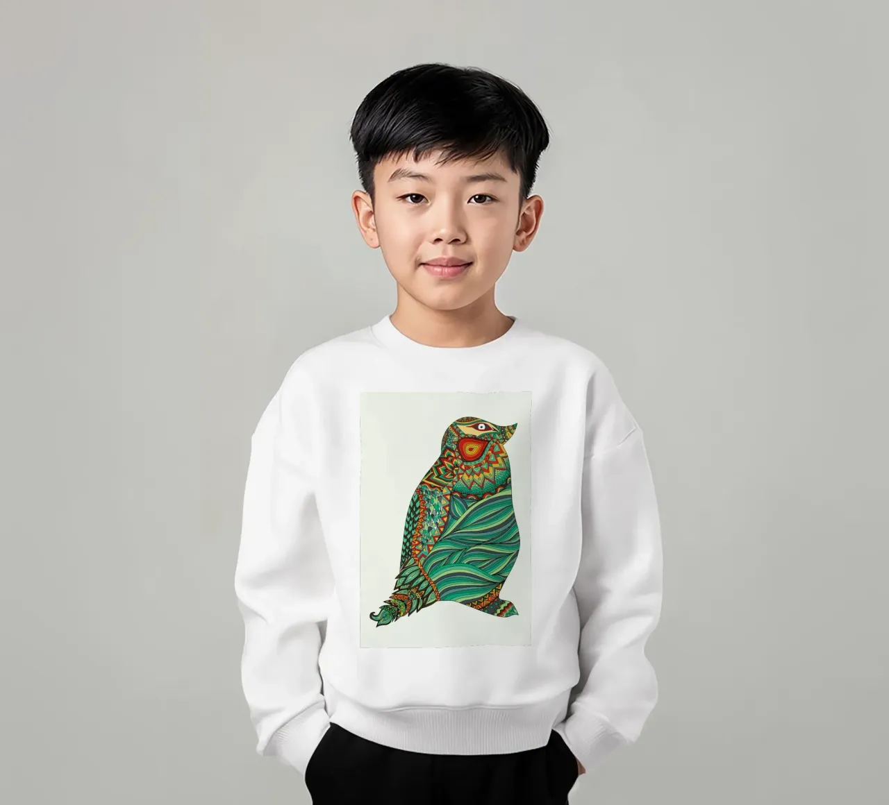 Ethnic Penguin felpa bambino da Pom Graphic Design