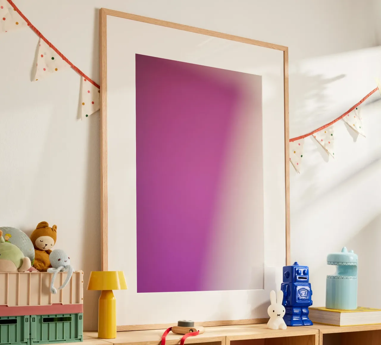 Prism Pink Peach poster con telaio in legno da Klaus with K