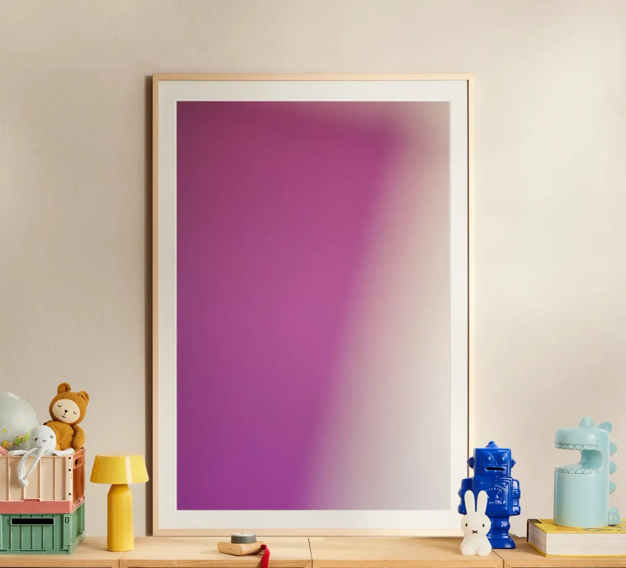 Prism Pink Peach poster con telaio in legno da Klaus with K