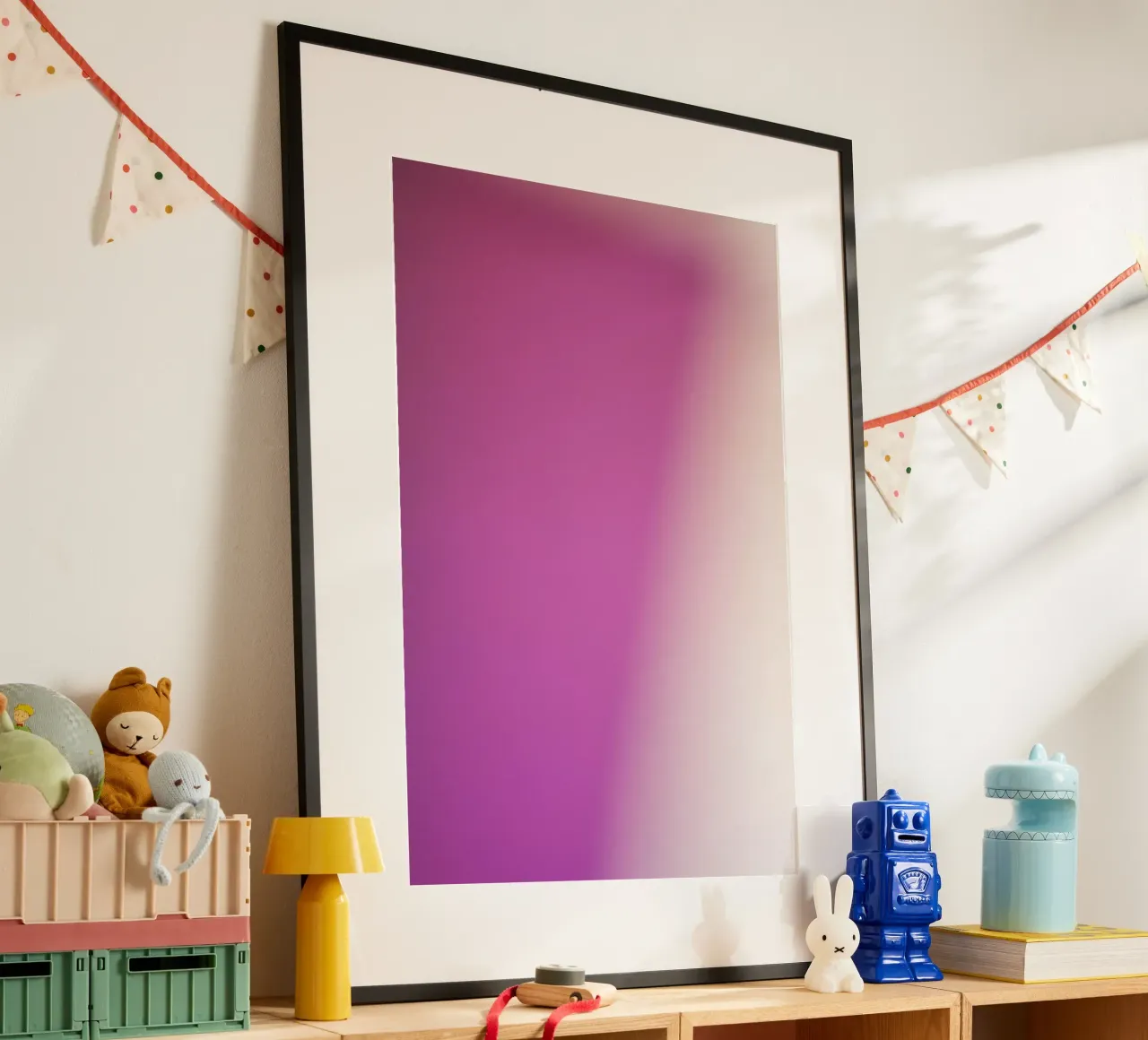 Prism Pink Peach poster con telaio in legno da Klaus with K