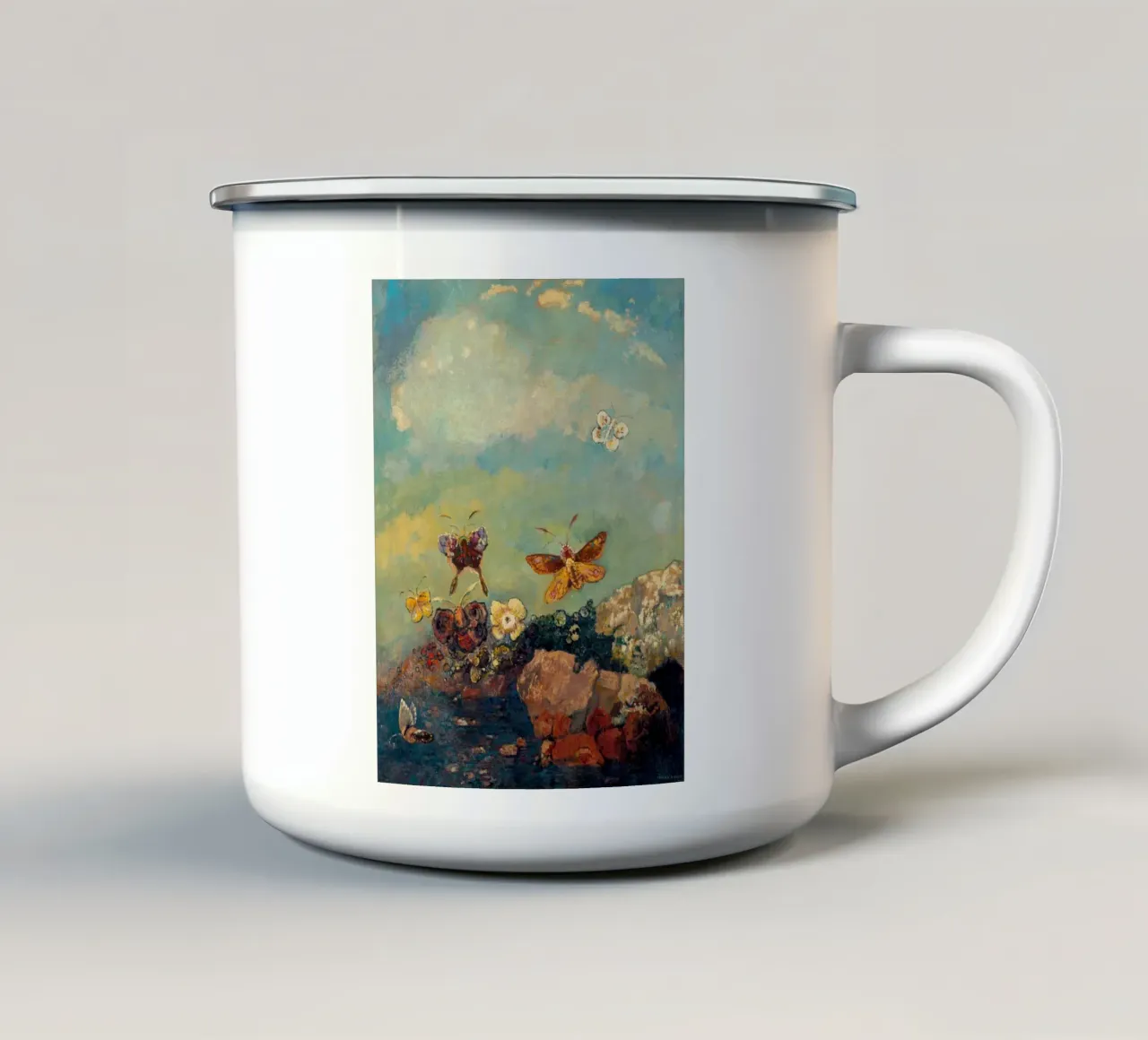 Odilon Redon - Farfalle tazza in smalto da Timeless Artworks
