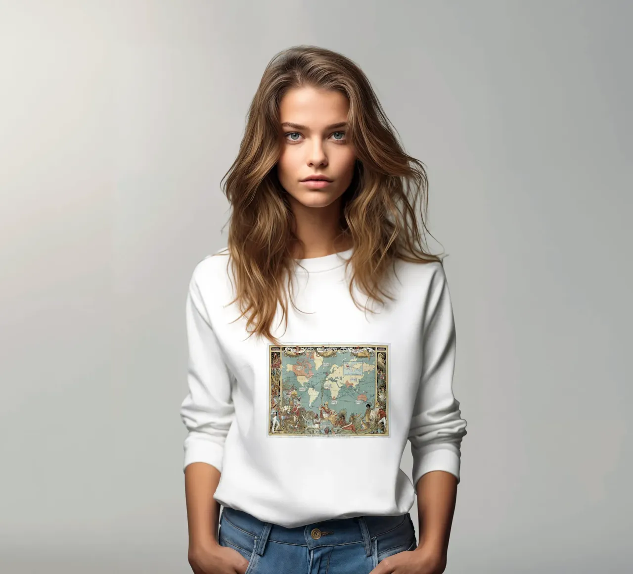 Imperial Federation Map of the World sweatshirt by Timeless Artworks