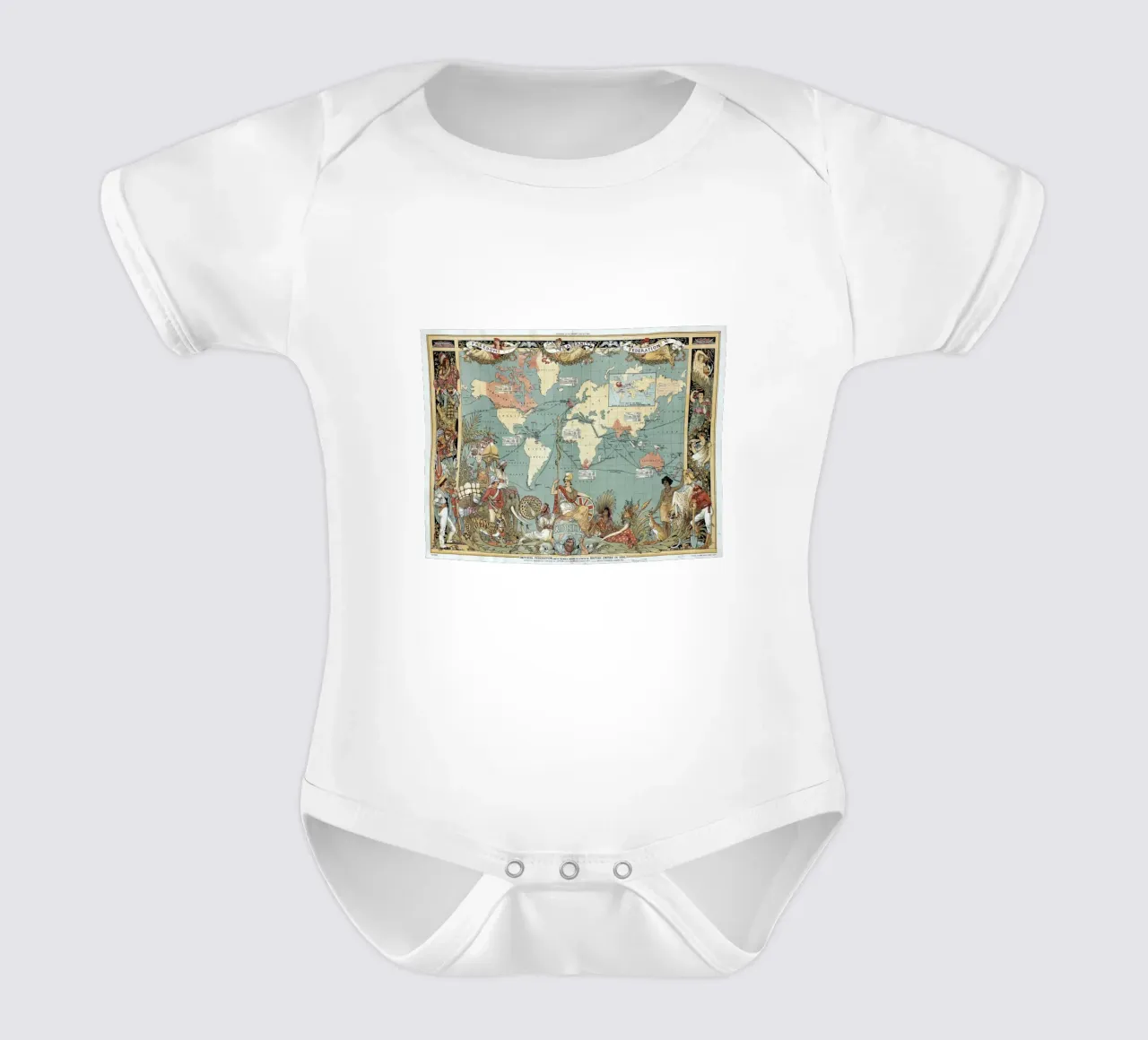 Imperial Federation Map of the World short-sleeve baby romper by Timeless Artworks