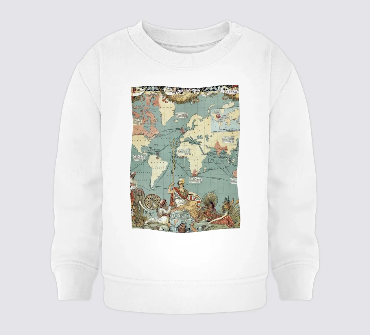 Mappa del mondo della Federazione Imperiale felpa neonato da Timeless Artworks