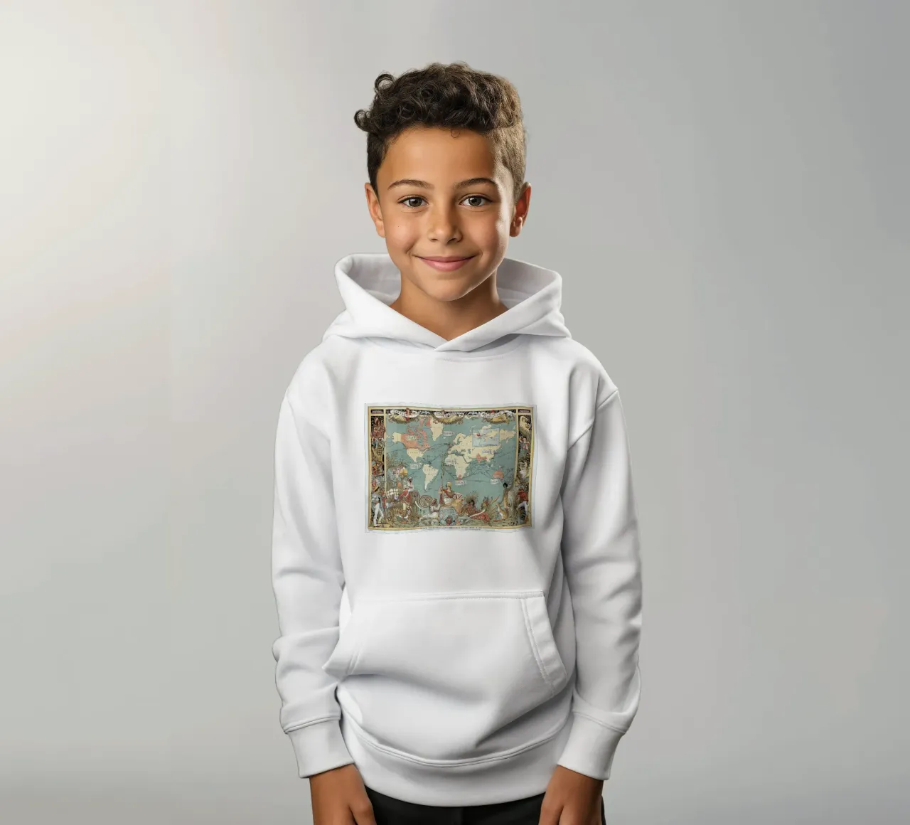 Imperial Federation Map of the World kids hoodie by Timeless Artworks