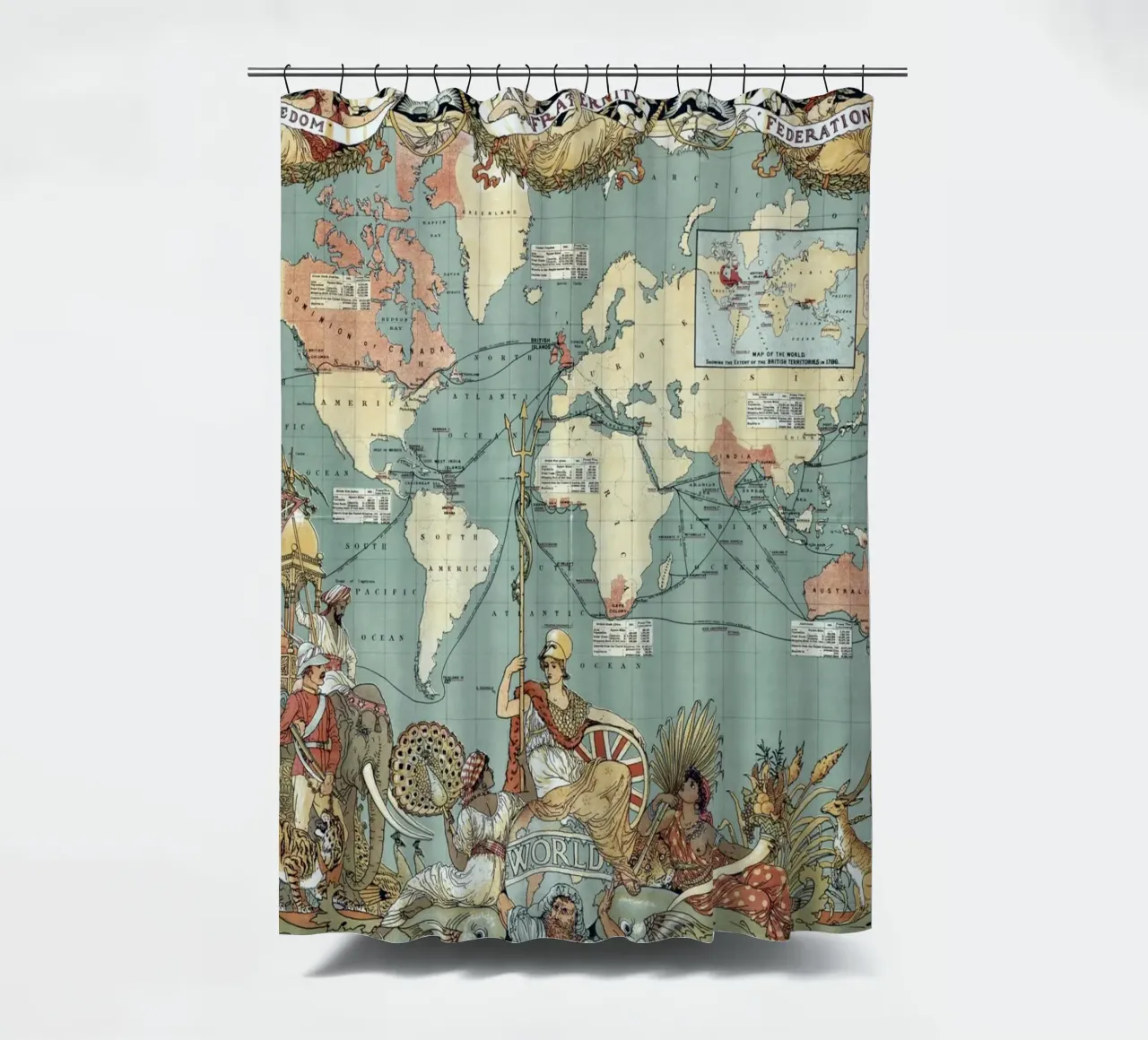 Weltkarte der Imperialen Föderation Duschvorhang von Timeless Artworks