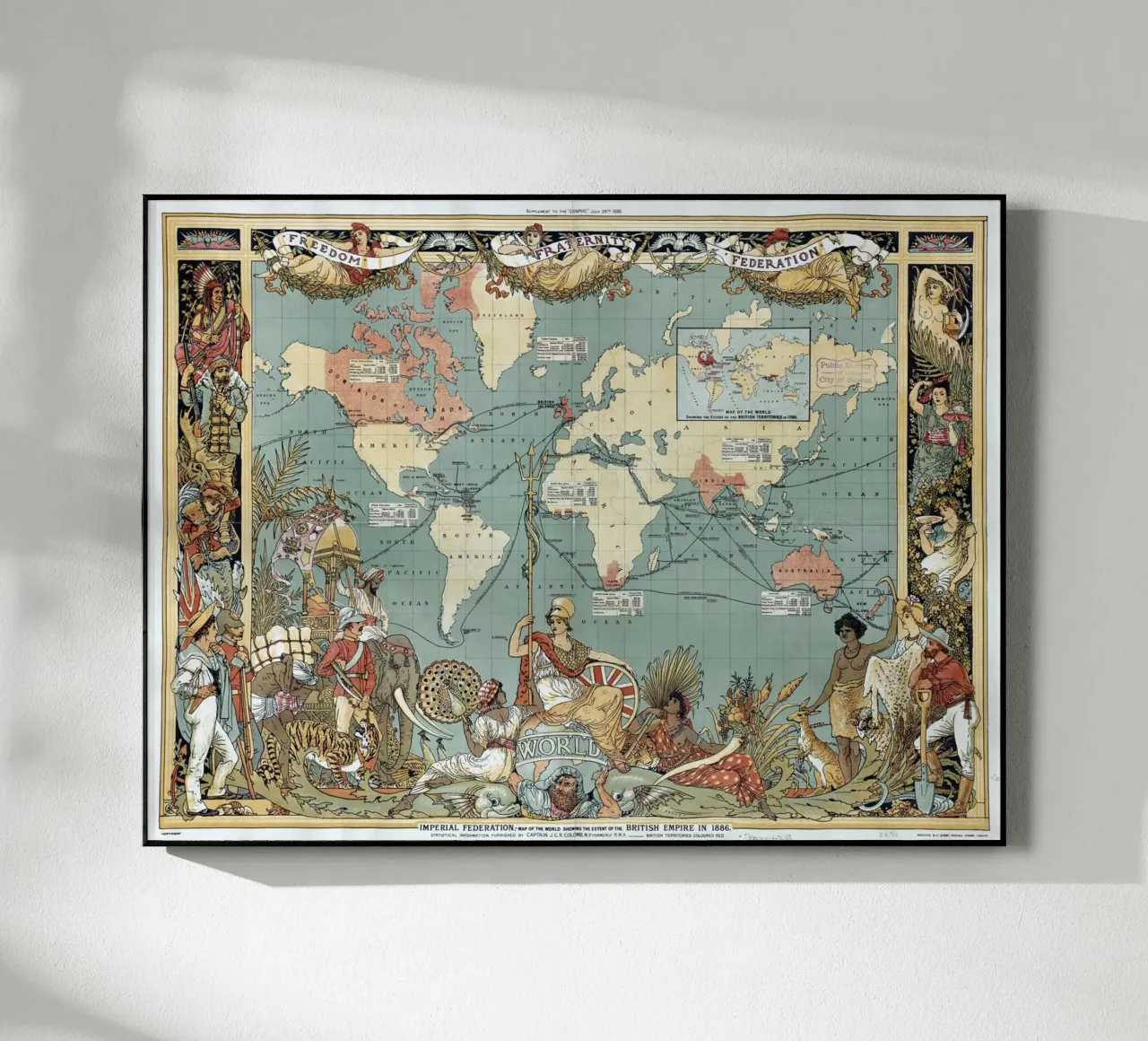 Mappa del mondo della Federazione Imperiale plexiglass da Timeless Artworks