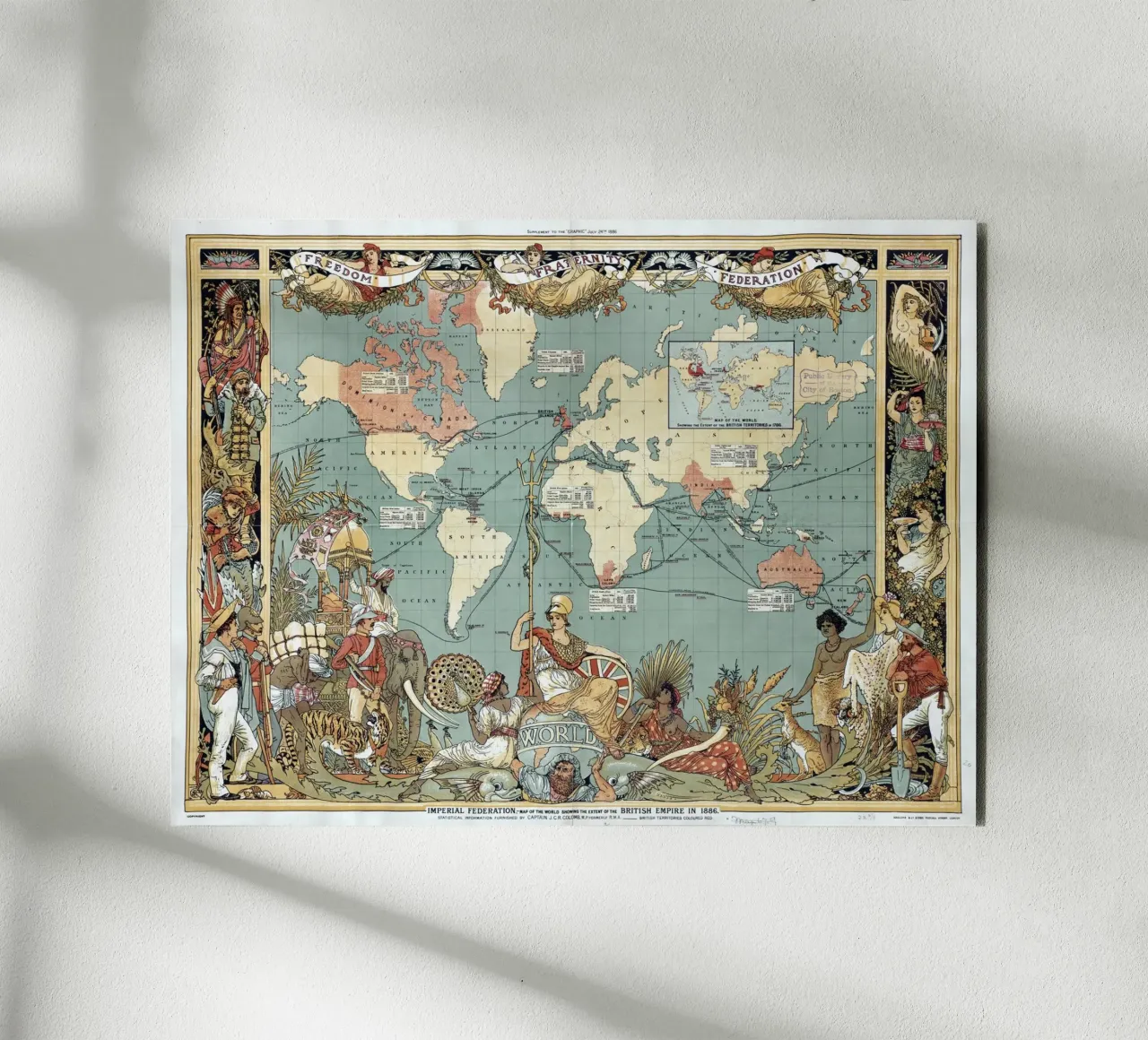 Imperial Federation Map of the World alu-dibond by Timeless Artworks