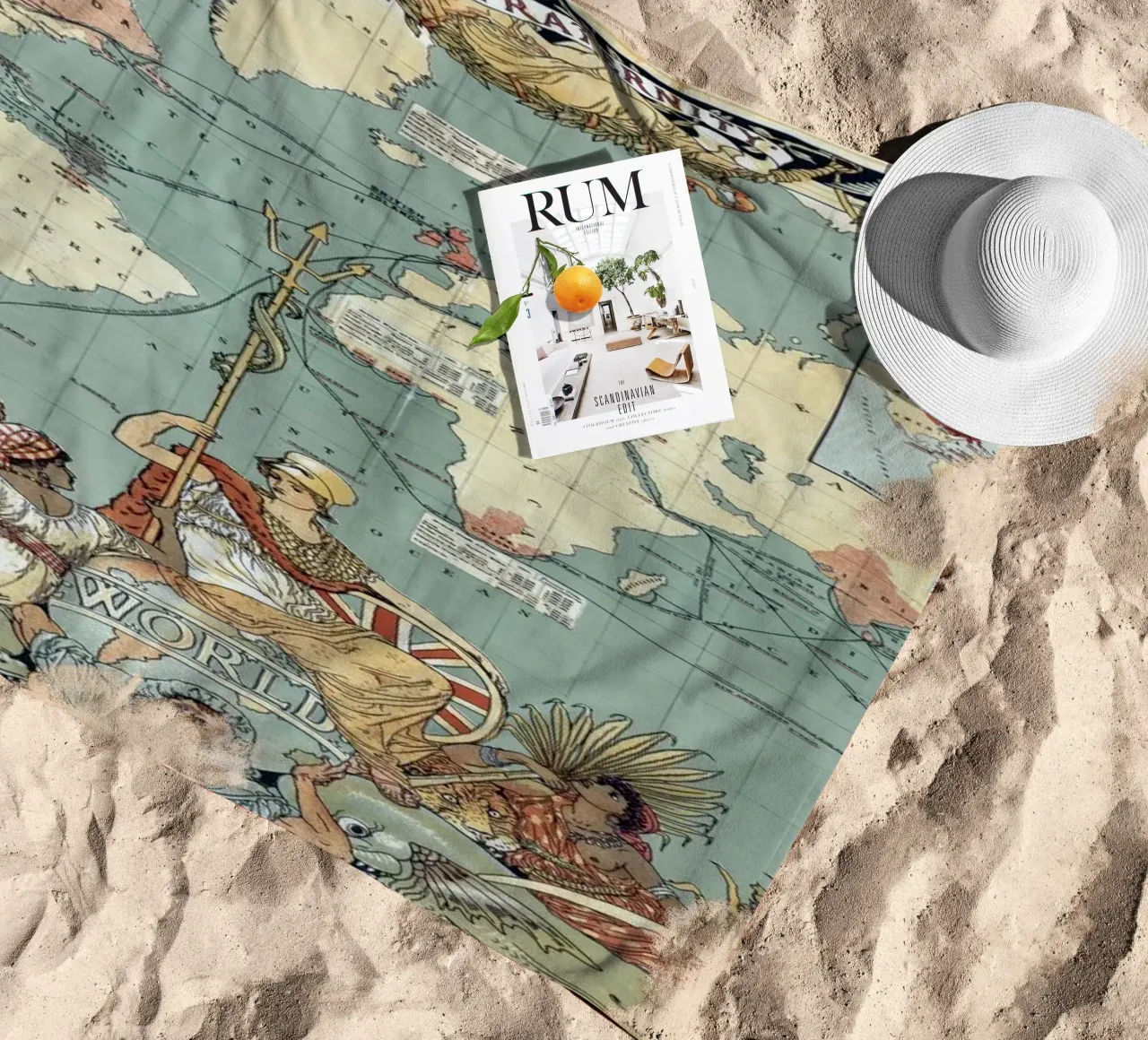 Imperial Federation Map of the World beach towel by Timeless Artworks