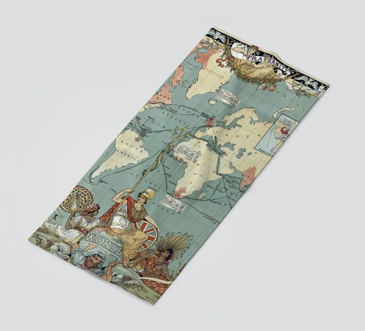 Imperial Federation Map of the World beach towel by Timeless Artworks
