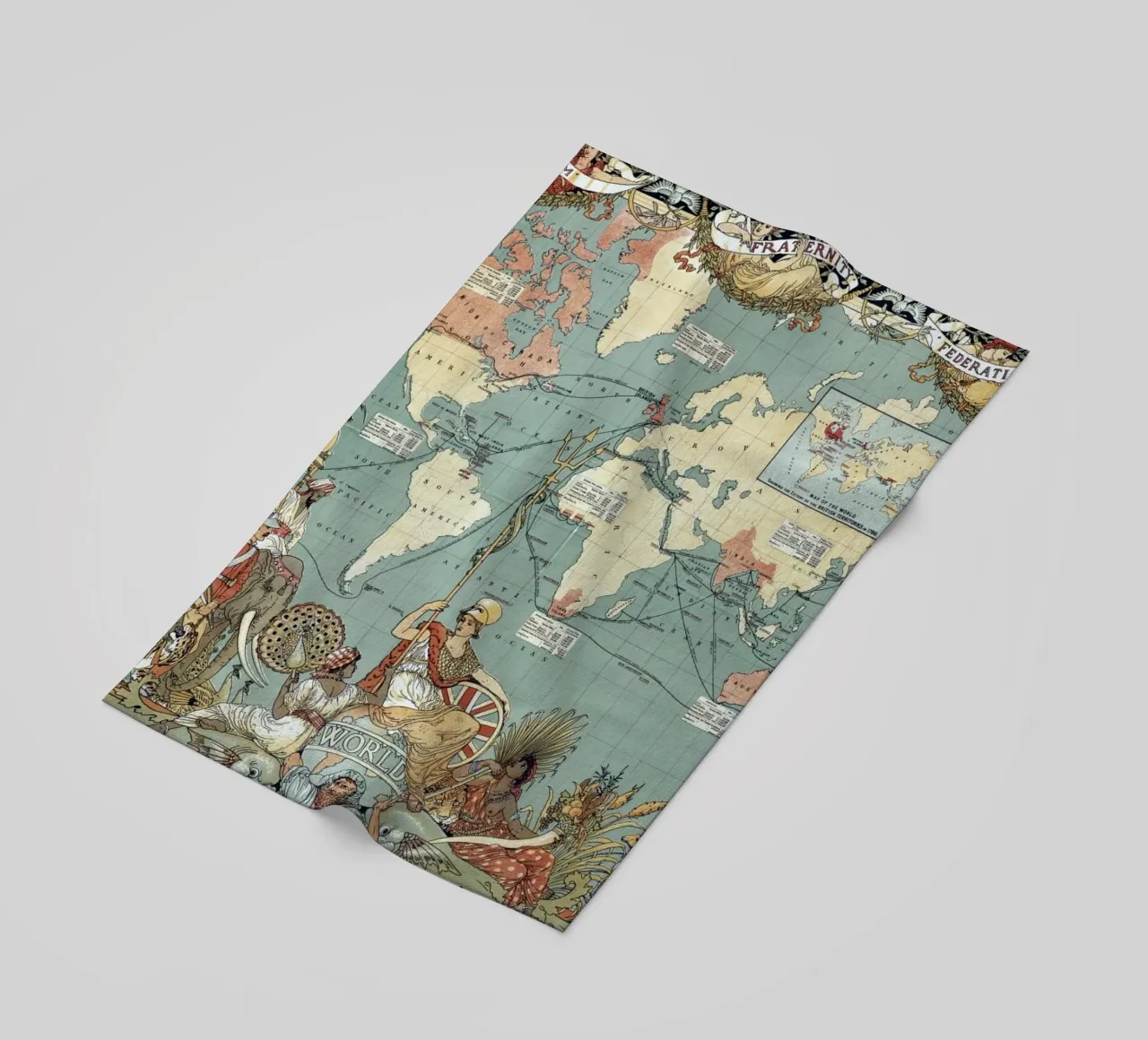 Imperial Federation Map of the World beach towel by Timeless Artworks