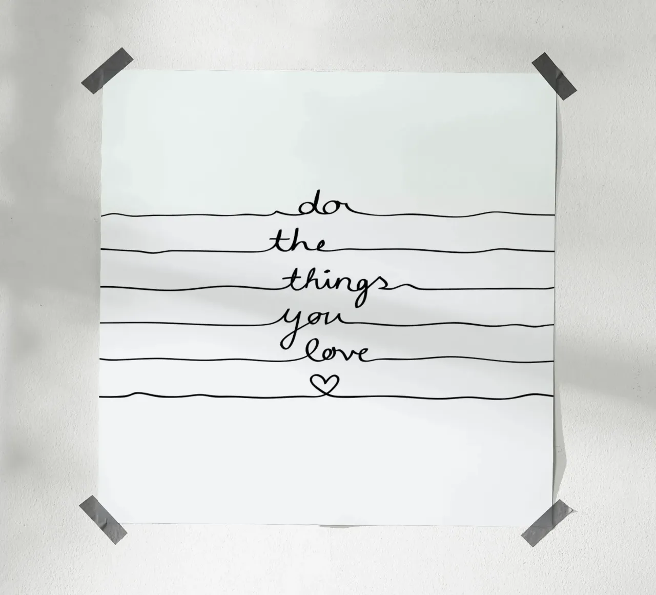 Do The Things You Love poster con telaio in legno da Mareike Böhmer