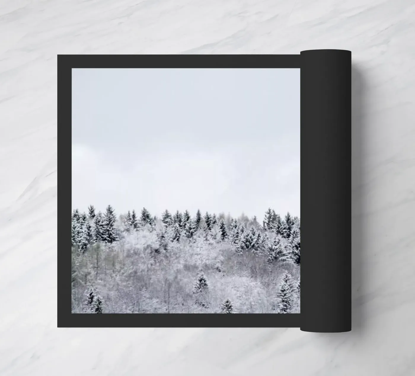 White Winter Forest doormat by Studio Nahili