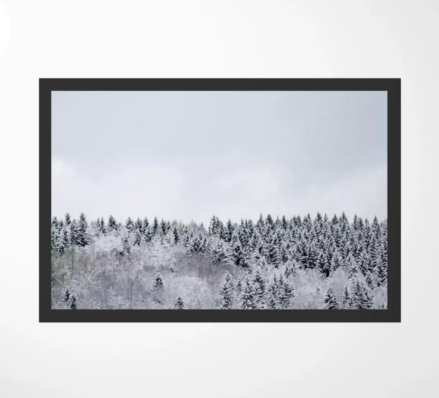White Winter Forest doormat by Studio Nahili