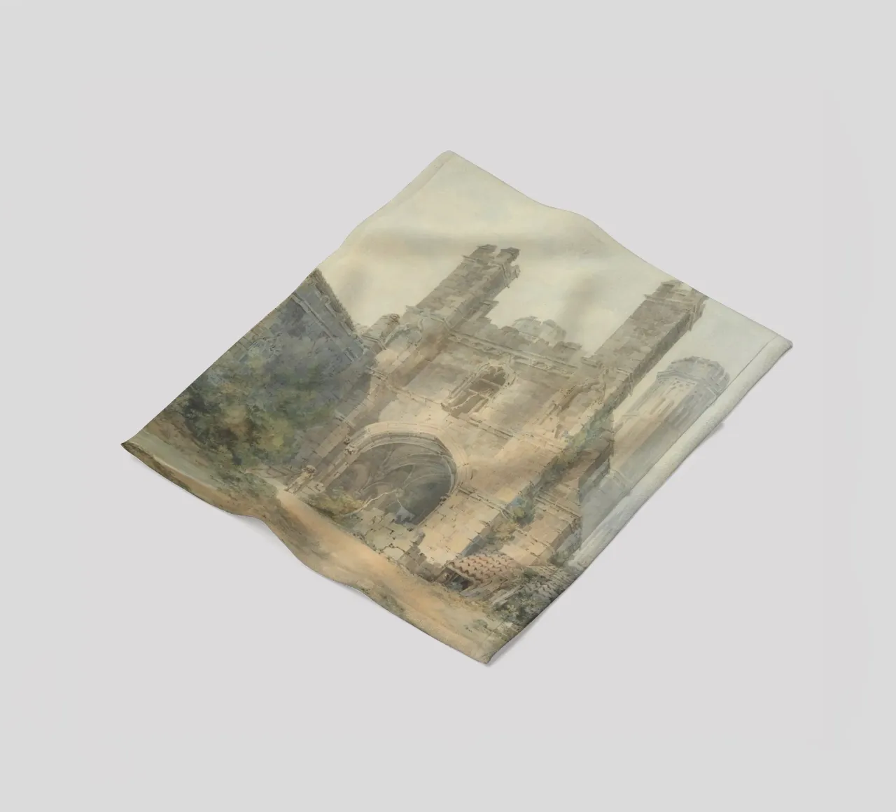 William Turner - Saint Augustine's Gate, Canterbury fleece blanket by Timeless Artworks