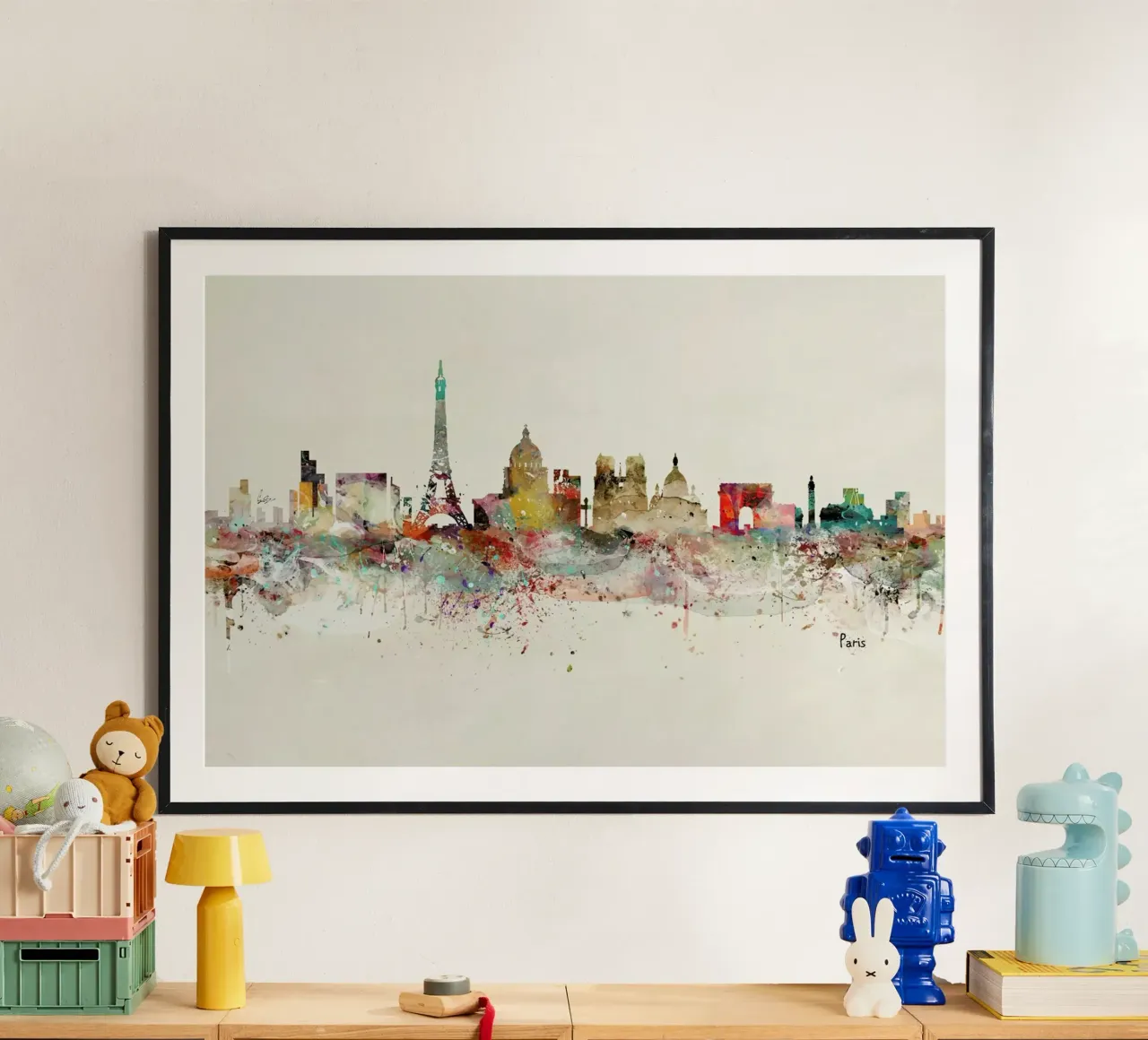 Paris poster con telaio in legno da Brian Buckley