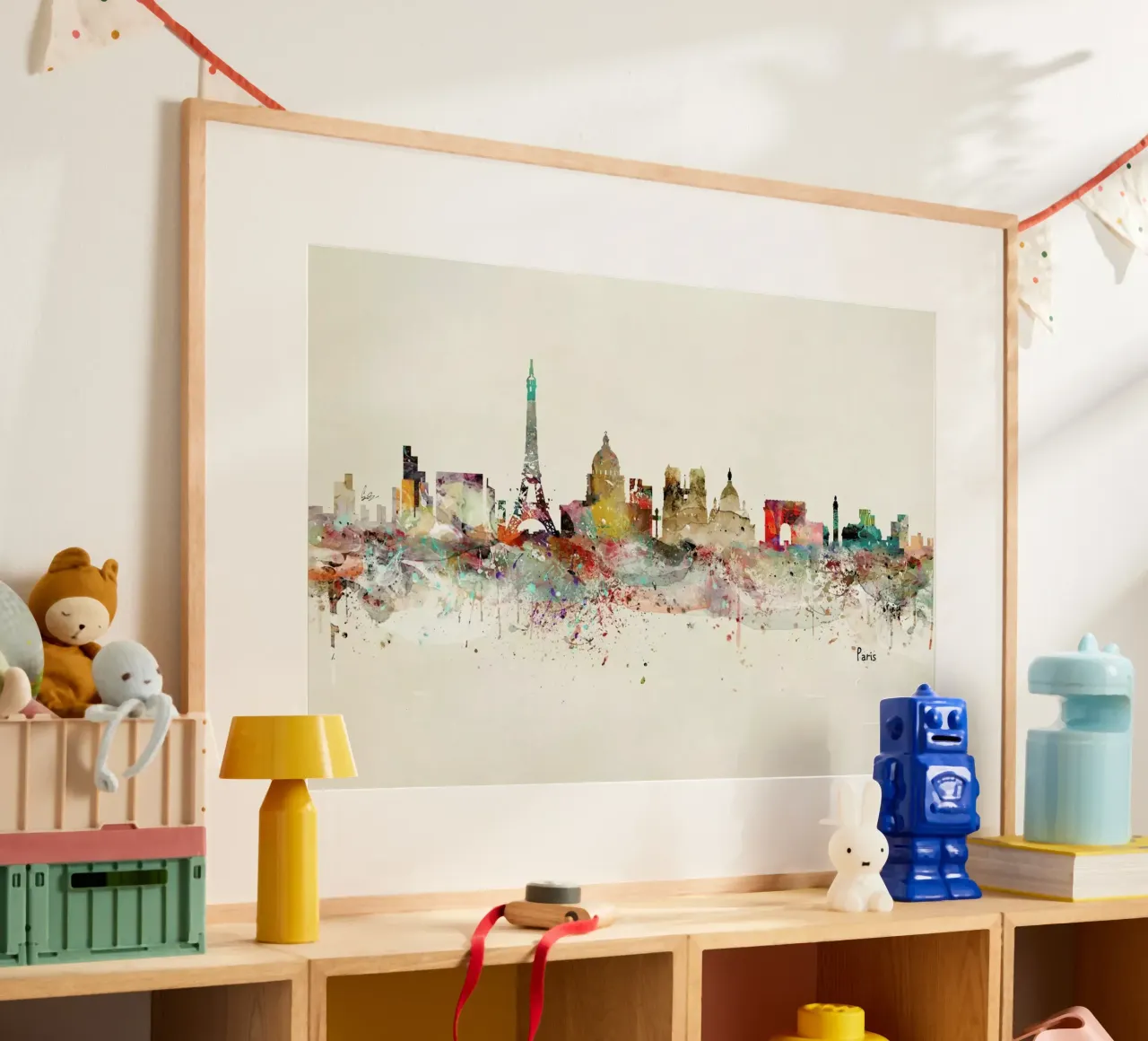 Paris poster con telaio in legno da Brian Buckley