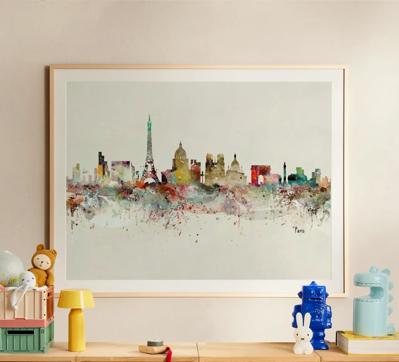 Paris poster con telaio in legno da Brian Buckley