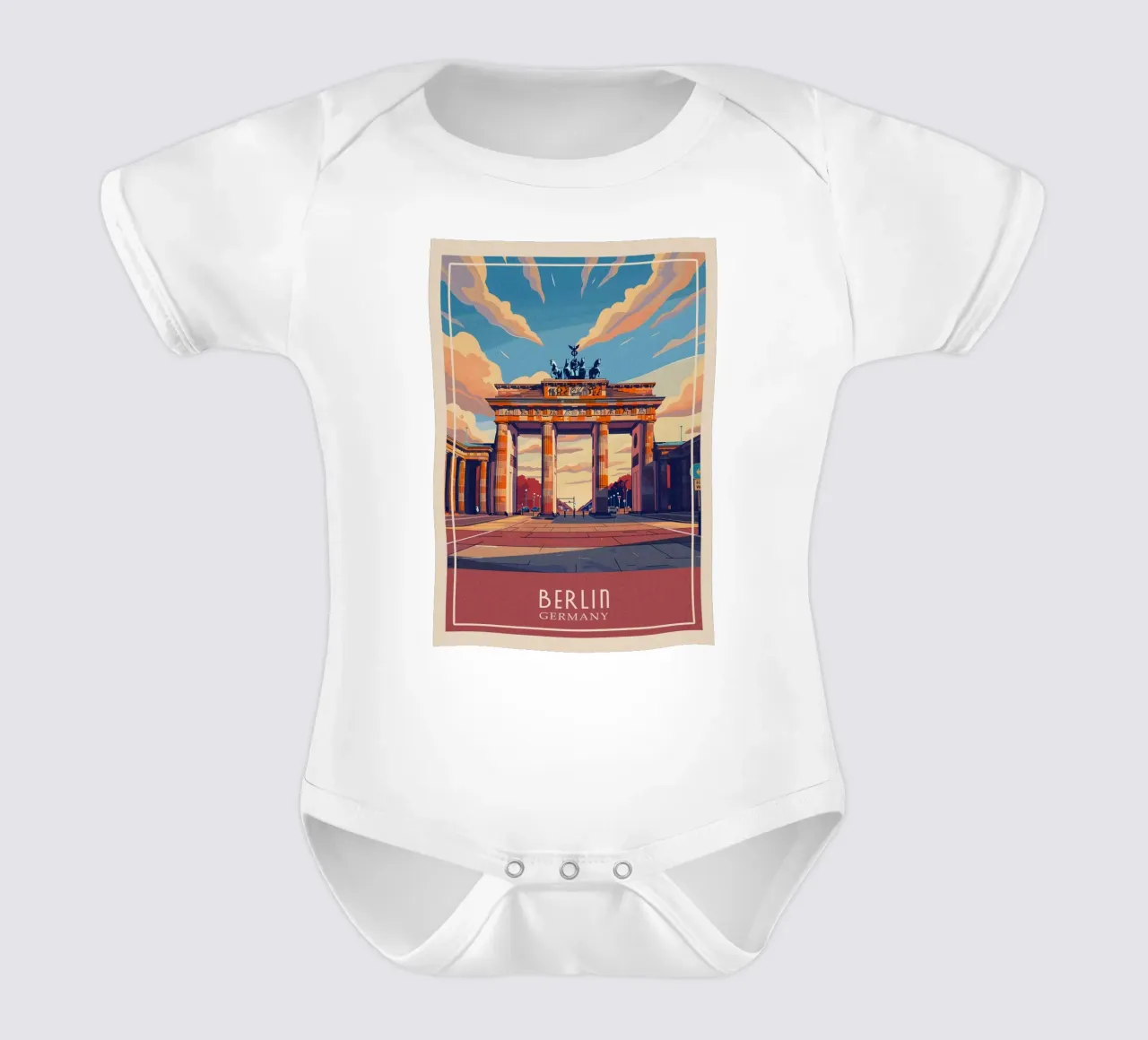 Berlin Germany short-sleeve baby romper by Travelstudio