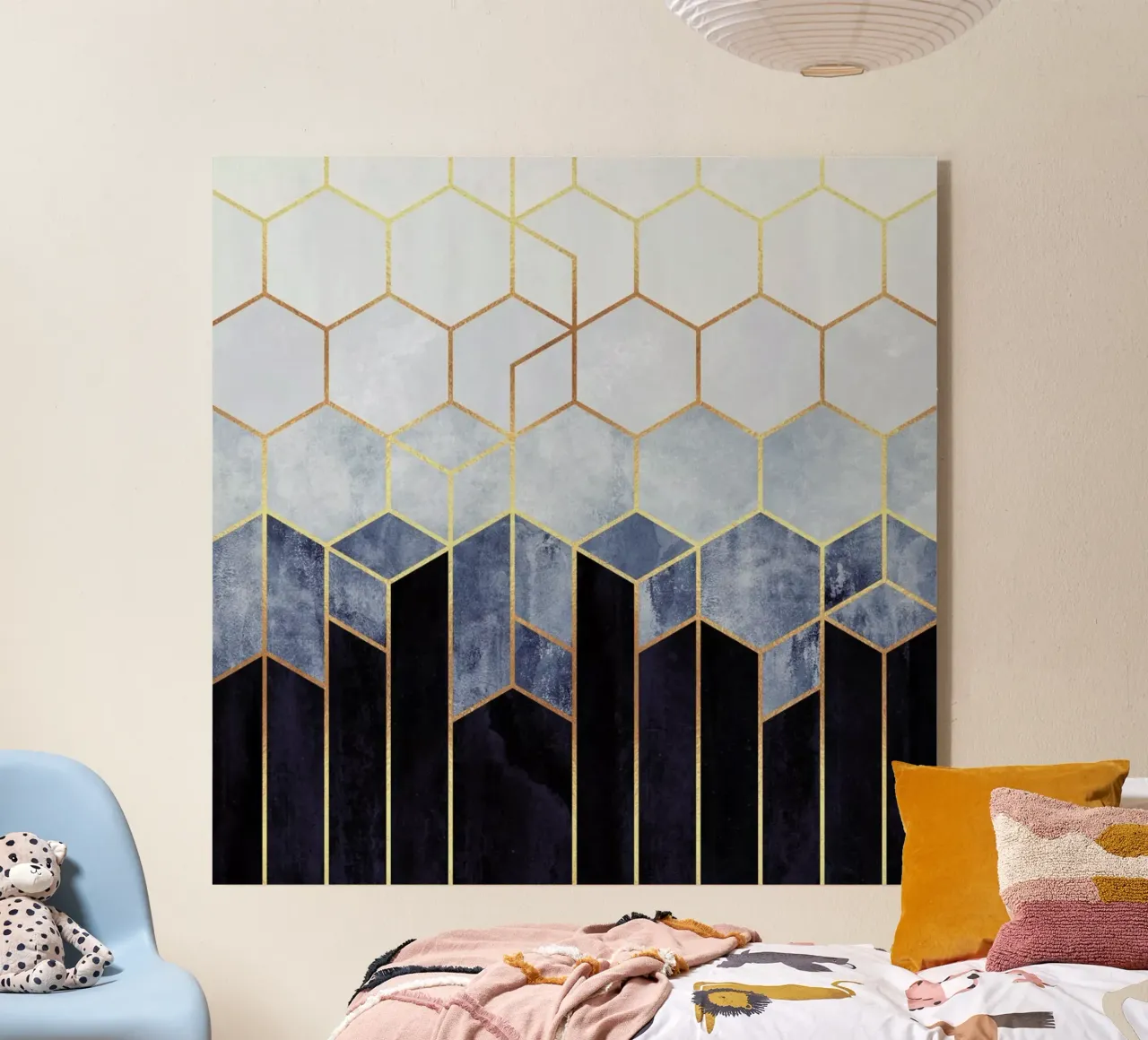 Soft Blue Hexagon plexiglass da Elisabeth Fredriksson