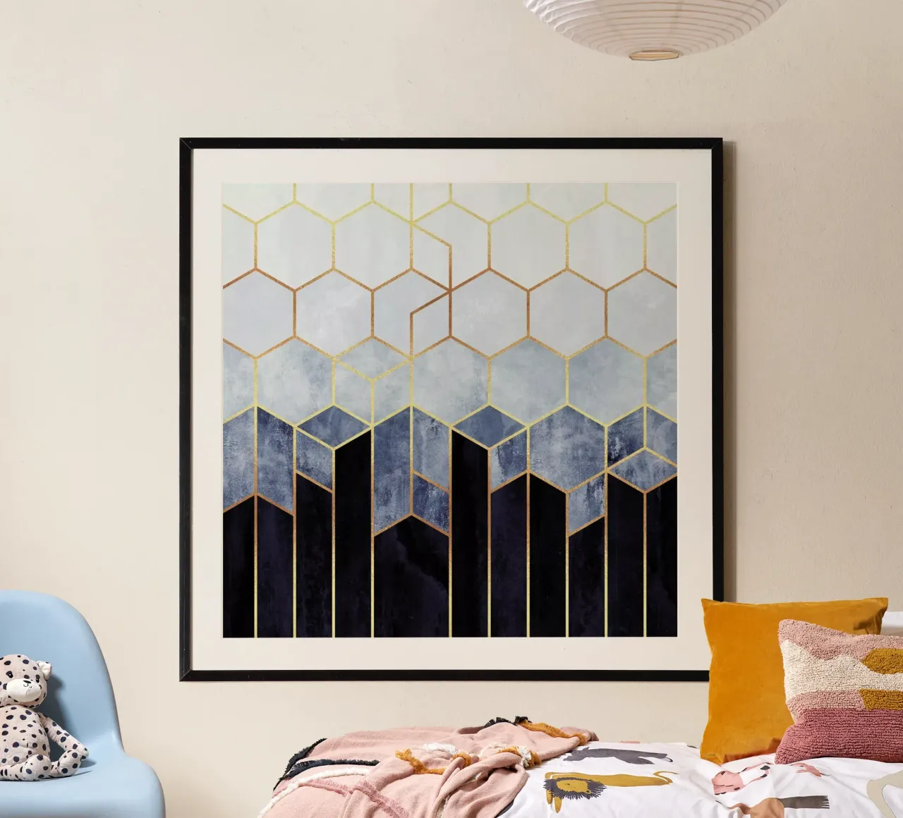 Soft Blue Hexagon poster by Elisabeth Fredriksson