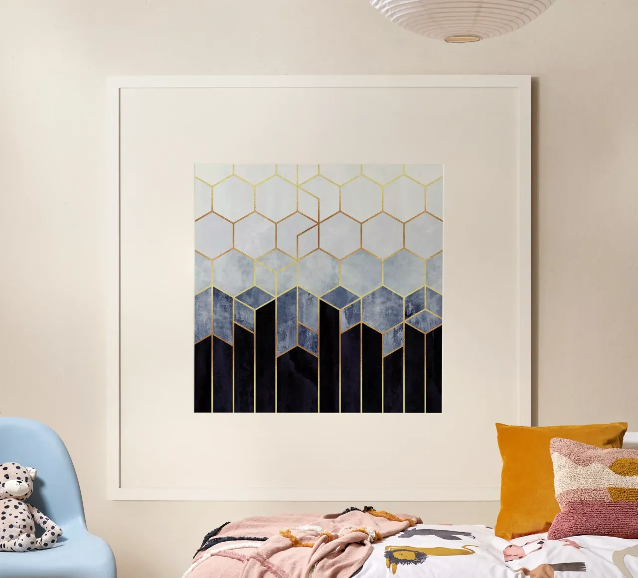 Soft Blue Hexagon poster by Elisabeth Fredriksson