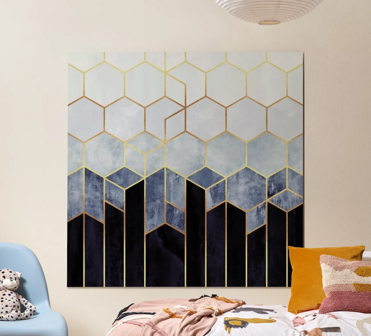 Soft Blue Hexagon poster by Elisabeth Fredriksson