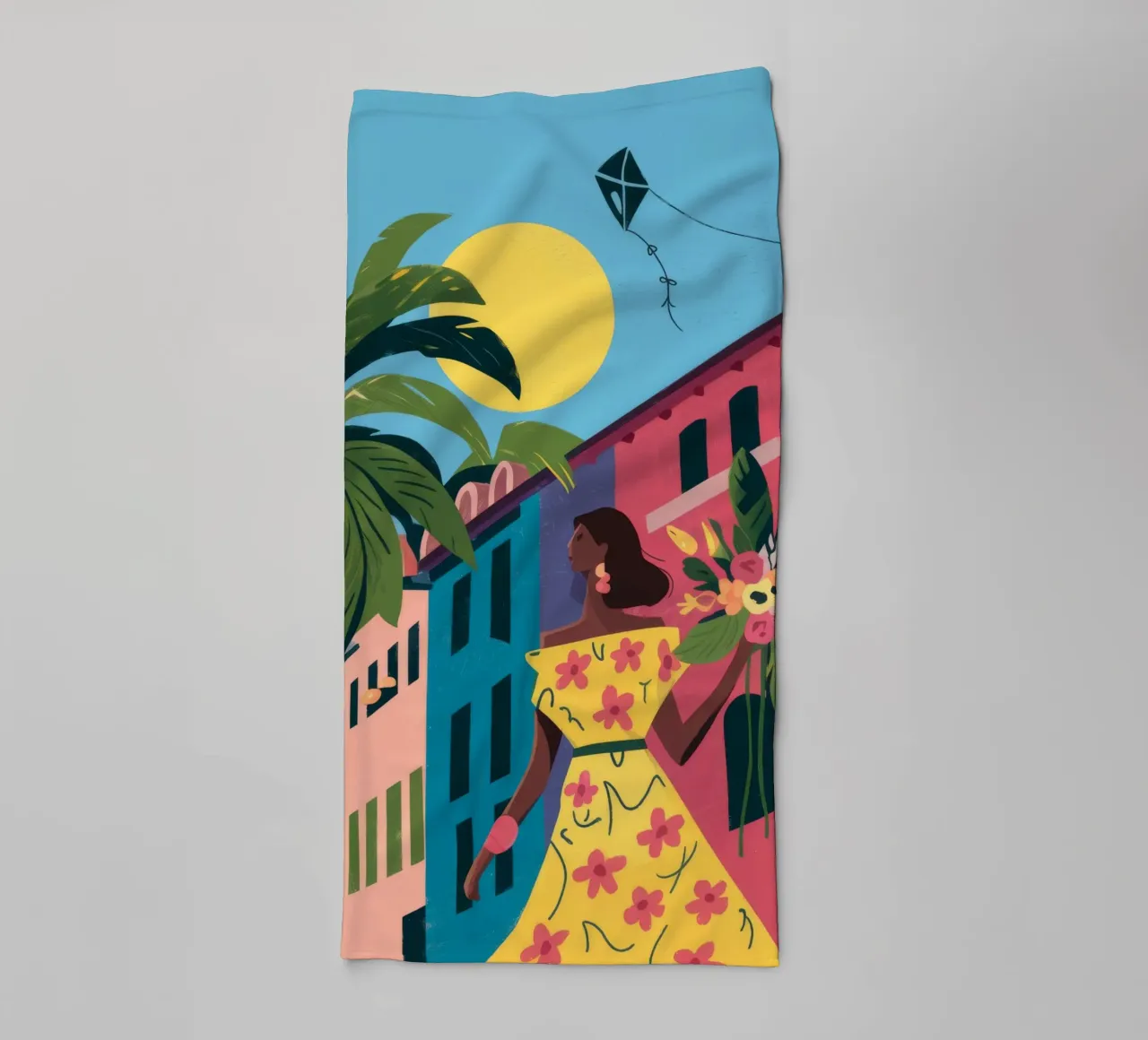 Golden Twilight Stroll towel by Prism Palette