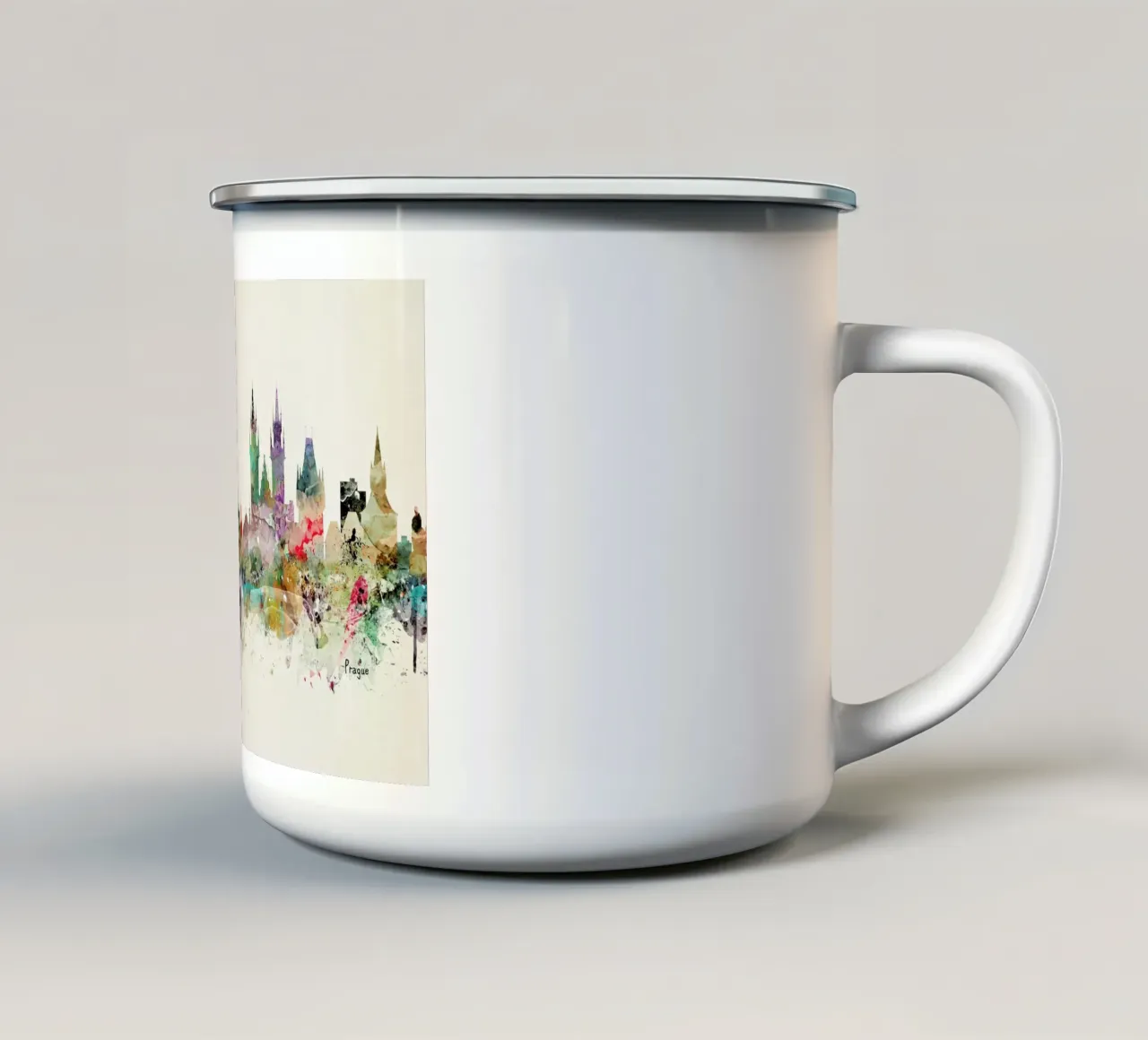 Prague tazza in smalto da Brian Buckley