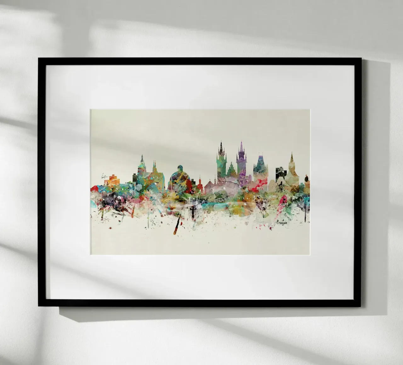 Prague poster con telaio in legno da Brian Buckley