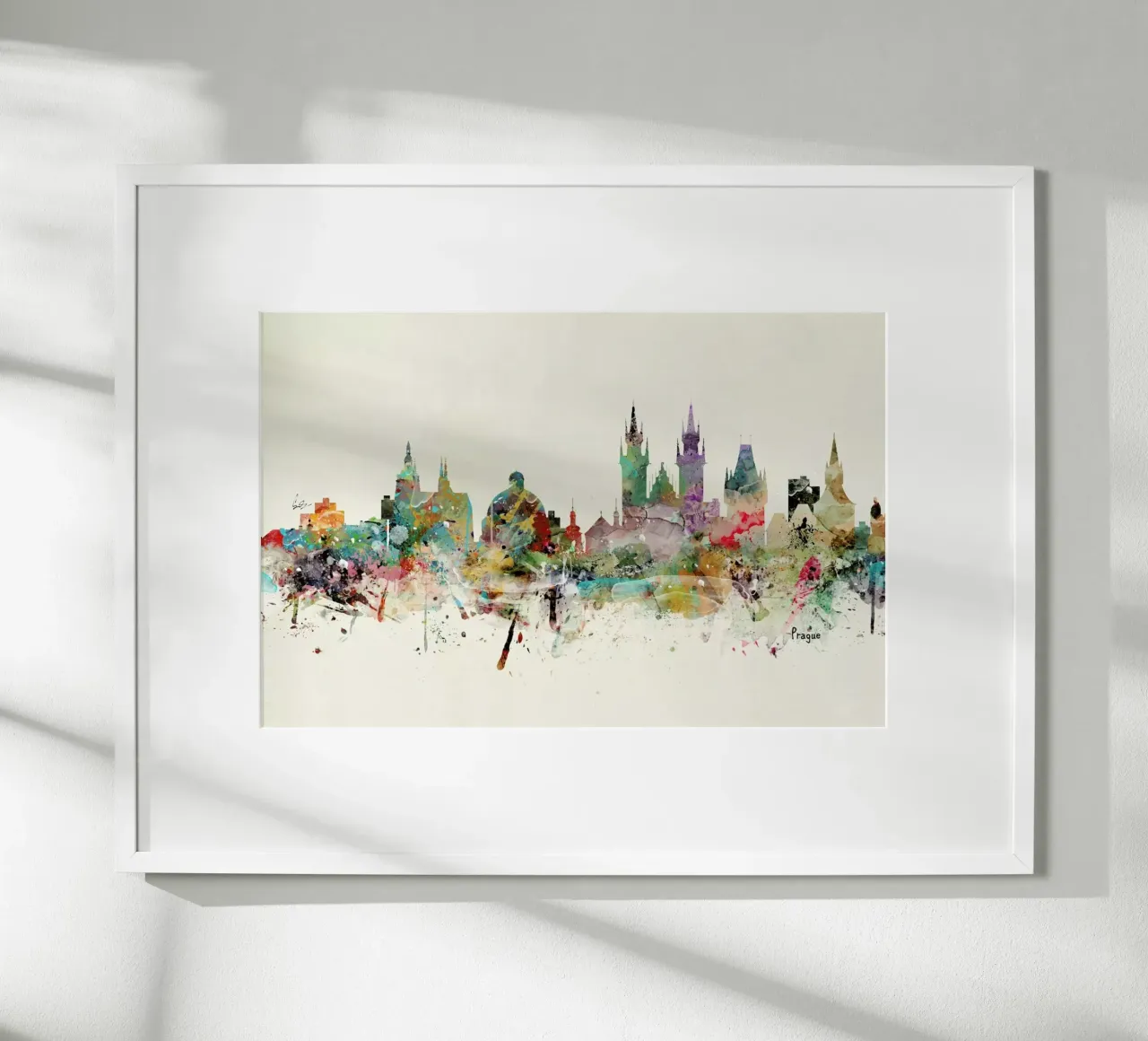 Prague poster con telaio in legno da Brian Buckley
