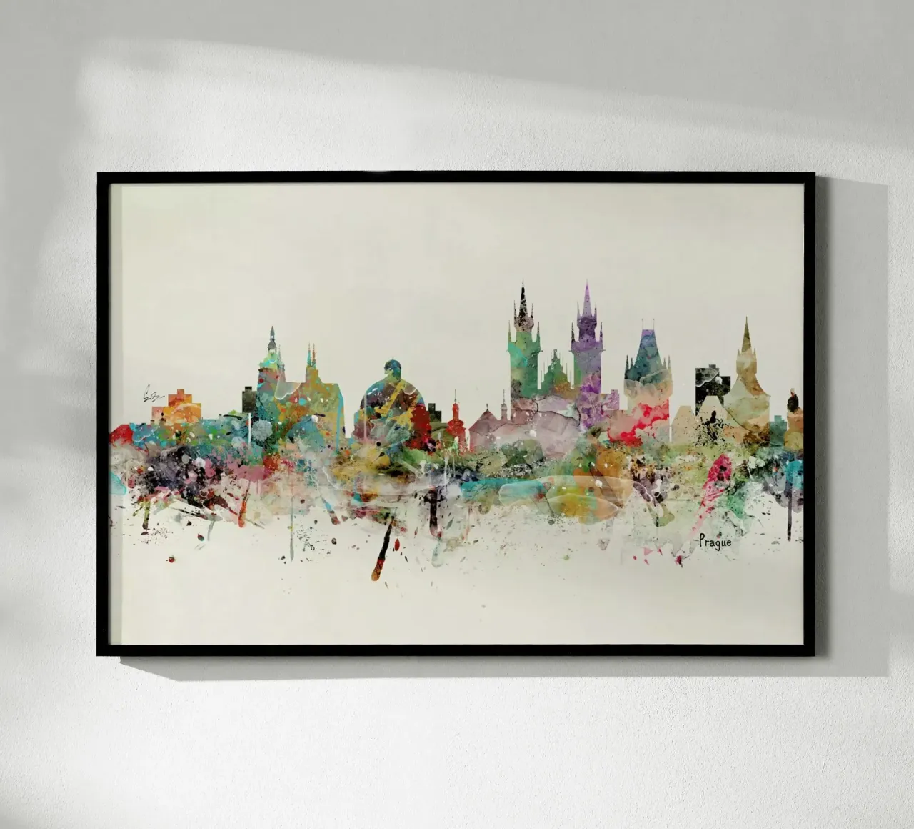 Prague poster con telaio in legno da Brian Buckley