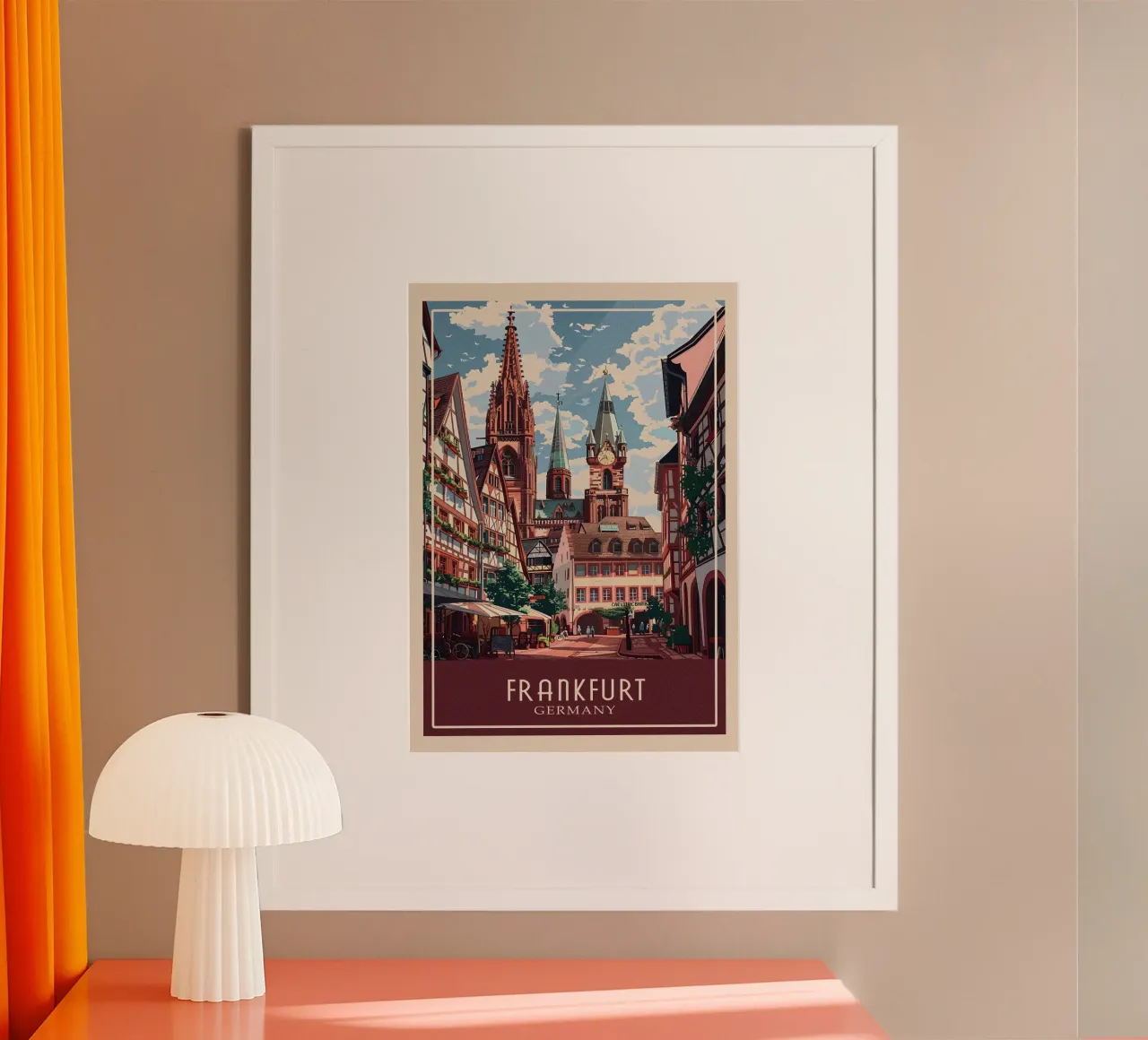 Frankfurt Germany poster con telaio in plastica da Travelstudio