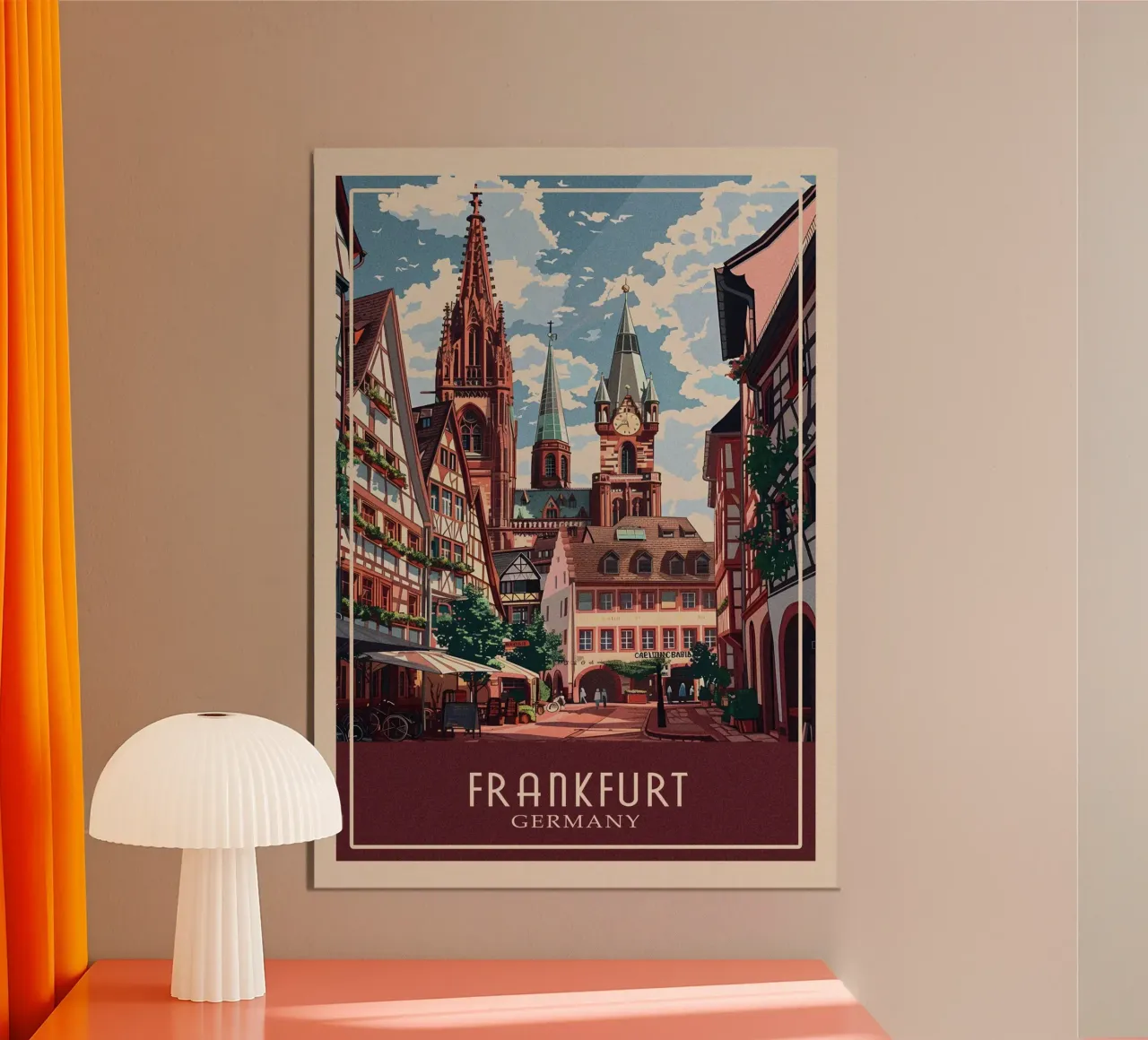 Frankfurt Germany poster con telaio in plastica da Travelstudio