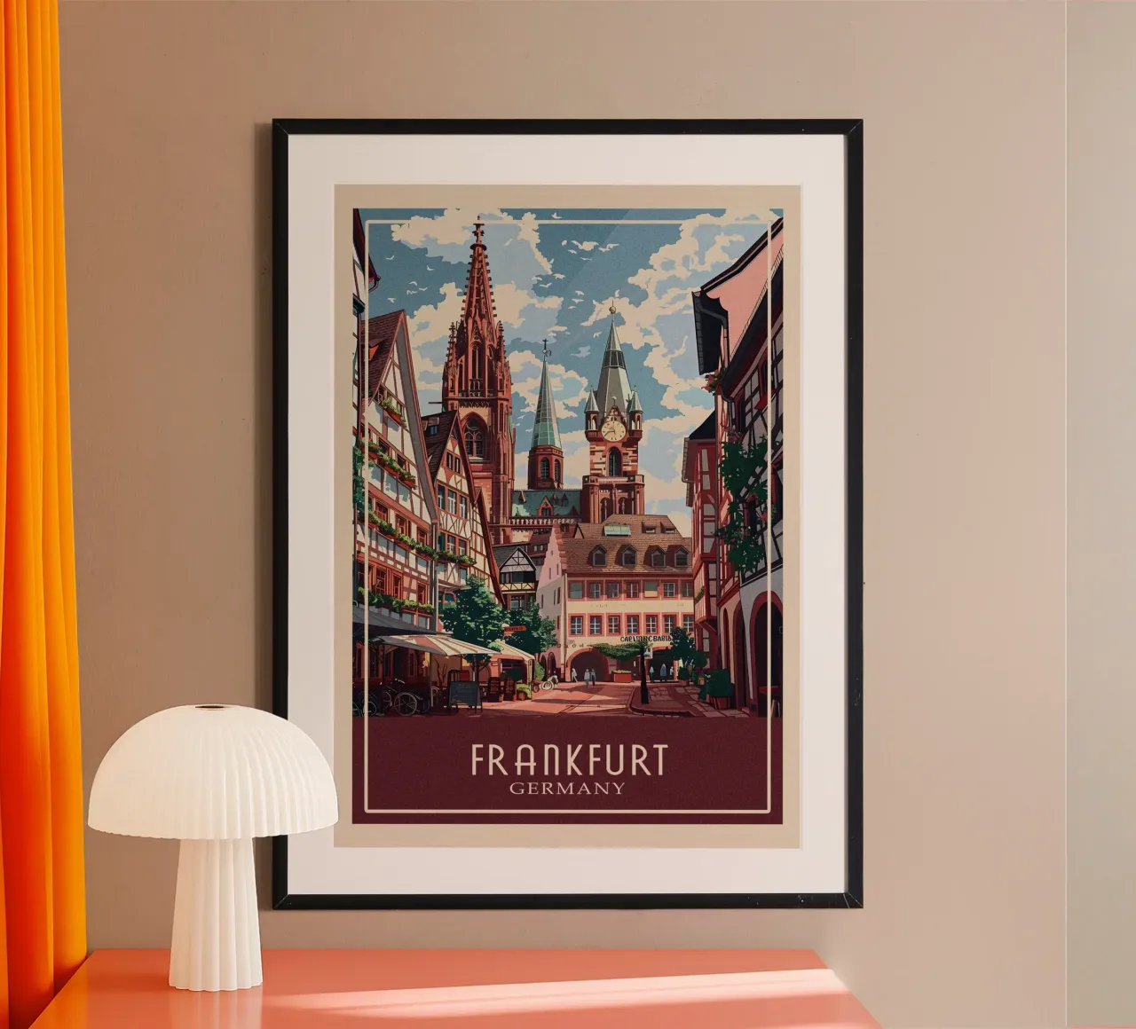 Frankfurt Germany poster con telaio in plastica da Travelstudio