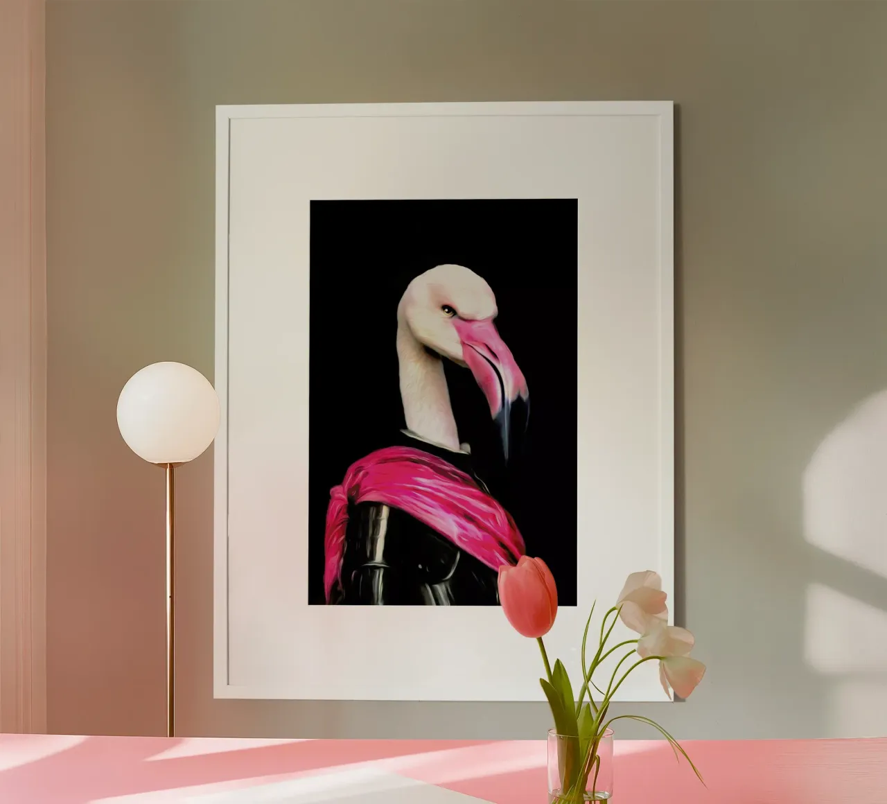 Mingo the Pink Knight poster con telaio in alluminio da Tein Lucasson