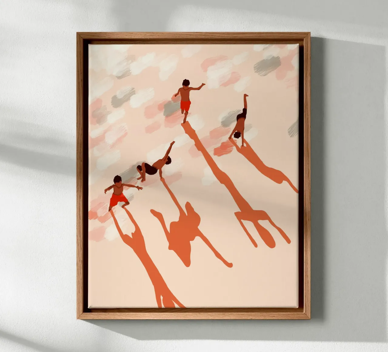 Esprits libres Enfance Nostalgie Insouciance Joie Plage Peinture toile avec Caisse américaine de 83oranges