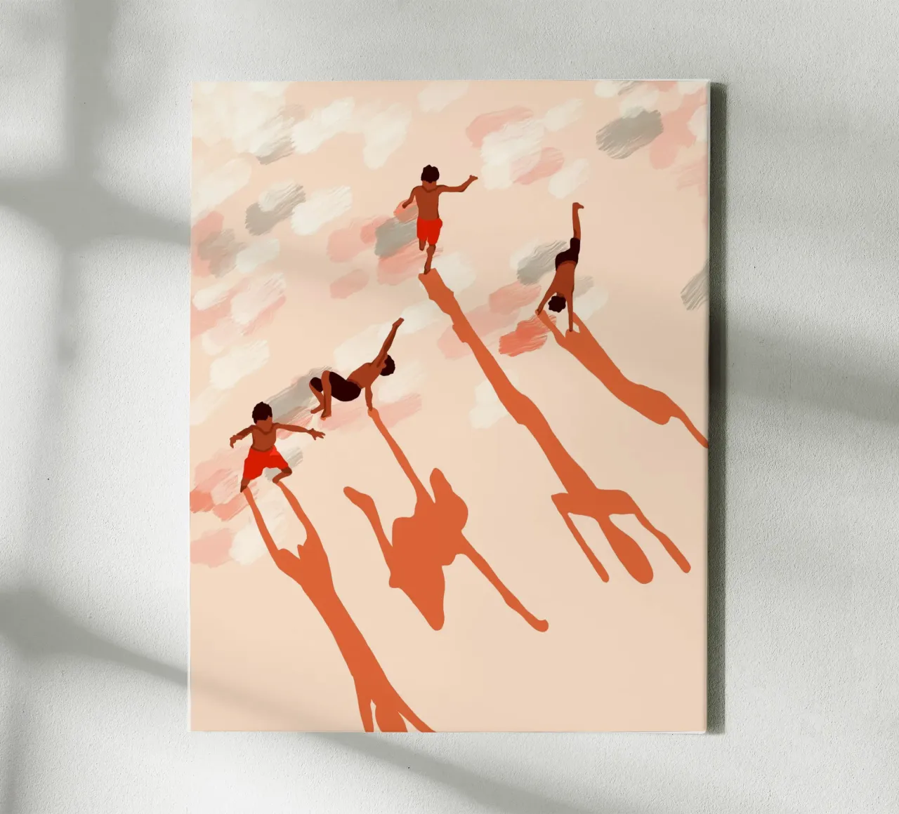 Esprits libres Enfance Nostalgie Insouciance Joie Plage Peinture toile avec Caisse américaine de 83oranges