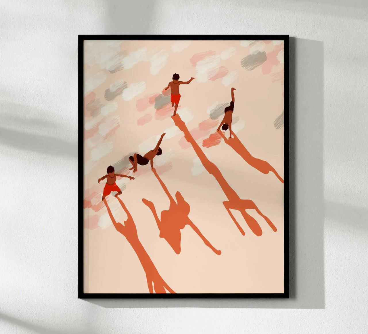 Free Spirits Childhood Nostalgia Carefree Joy Beach Painting poster by 83oranges