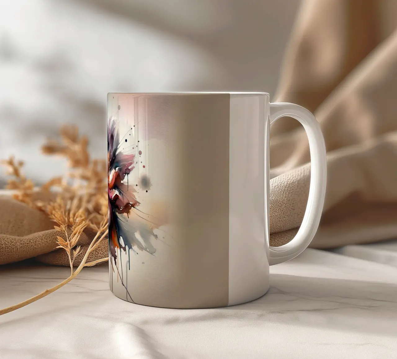 Arte astratta in fiore tazza in ceramica da Chromatic Fusion Studio