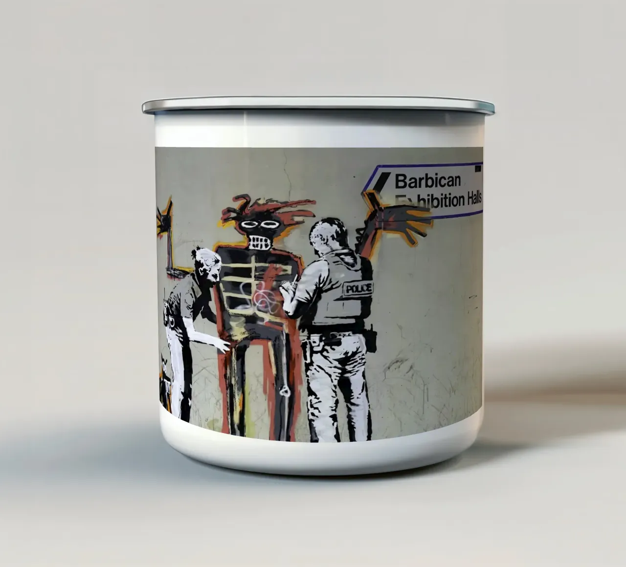 banksy tazza in smalto da ARTVI-SHOP