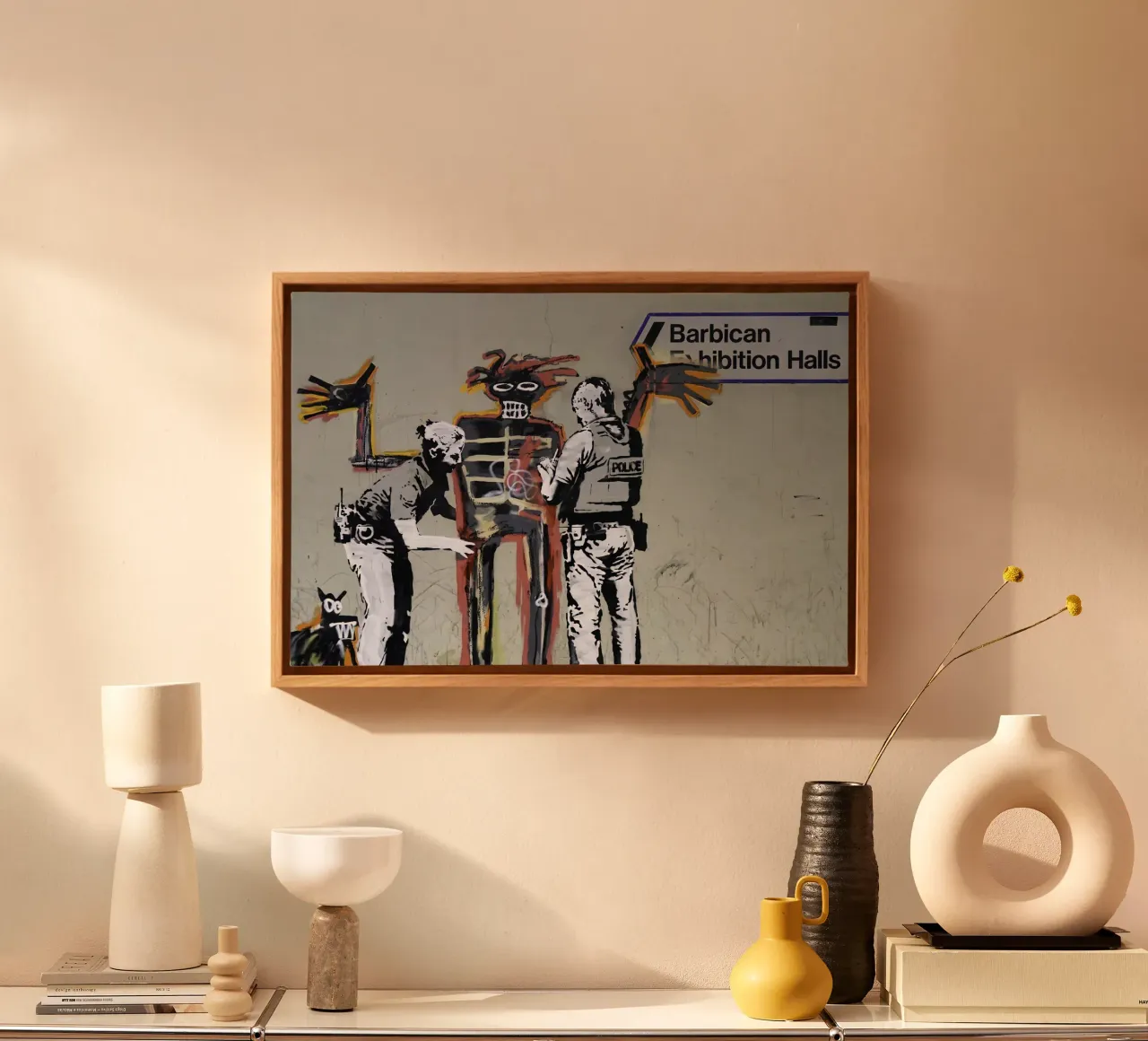 banksy canvas met Baklijst van 🎁 ARTVI-SHOP