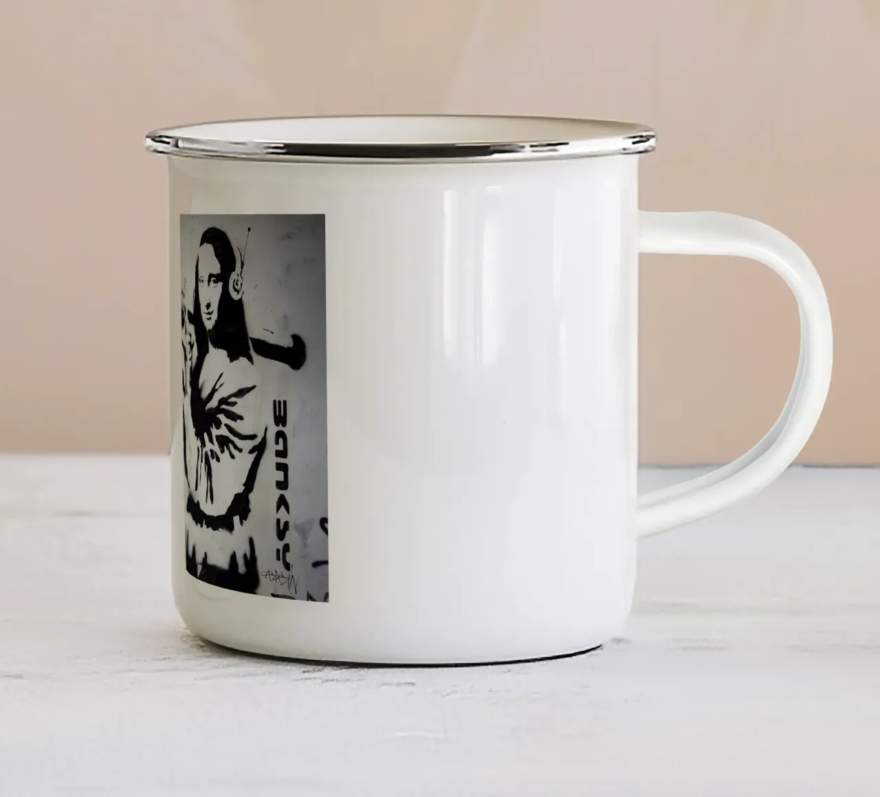 banksy tazza in smalto da 🎁 ARTVI-SHOP